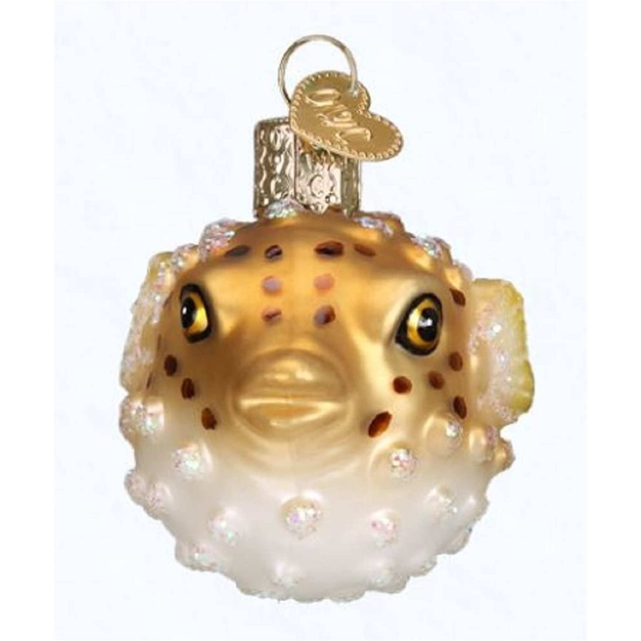 Old World Christmas Glass Blown Christmas Ornament for Tree, Pufferfish (With OWC Gift Box)