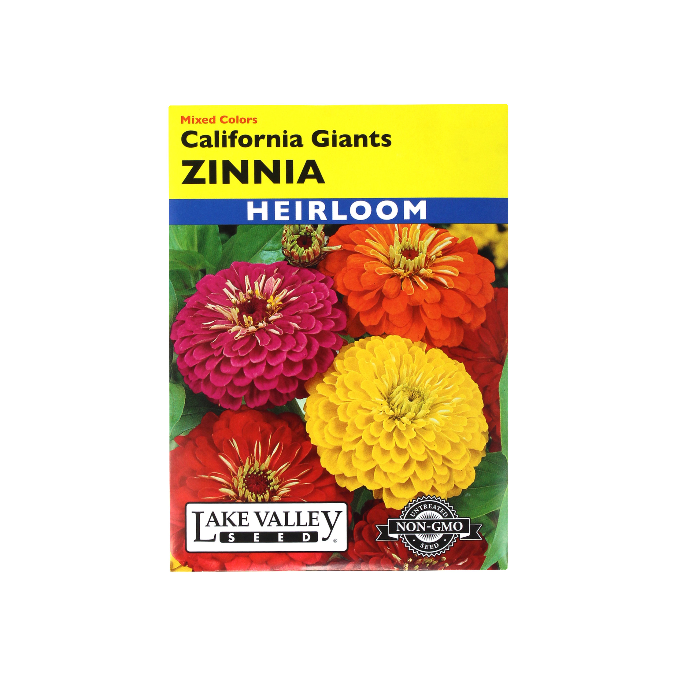 Lake Valley Seed Zinnia, California Giants Mixed Colors Heirloom, 0.75g