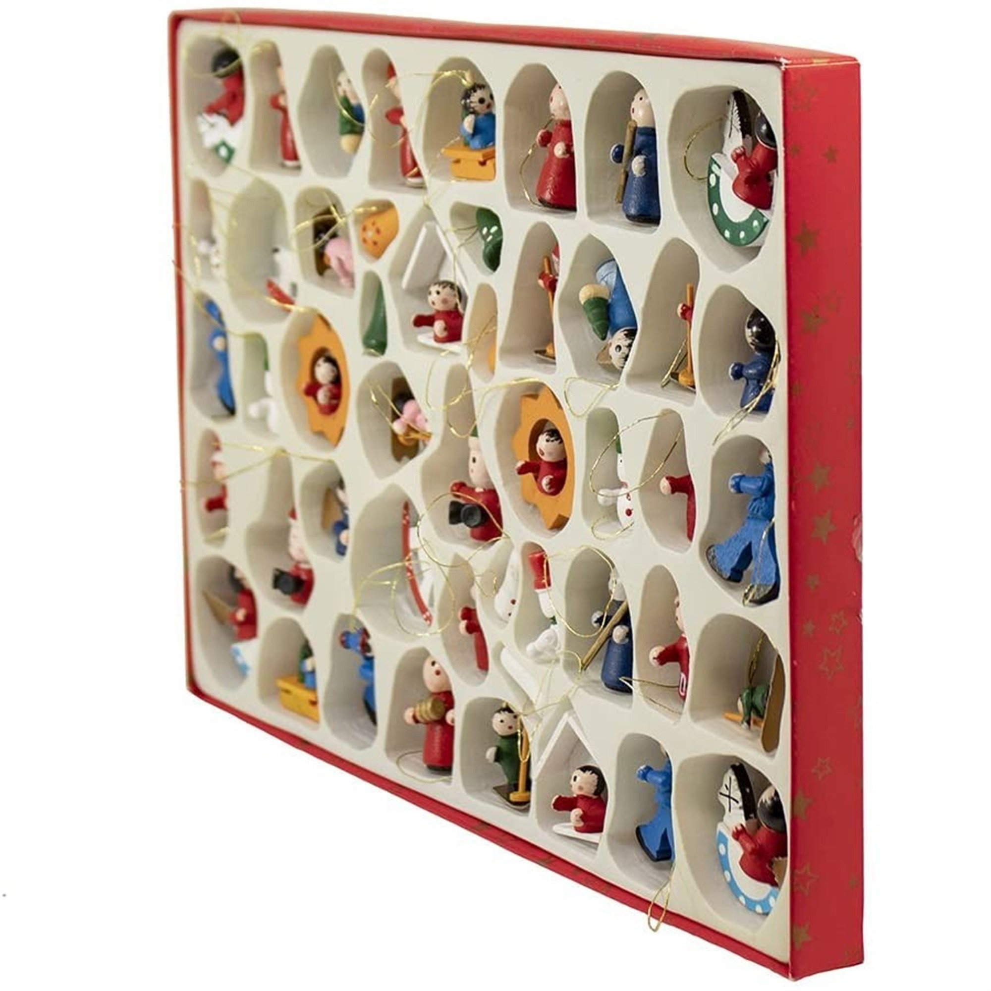 Kurt Adler Petite Treasures Wooden Mini Christmas Ornament Set of 48 Pieces