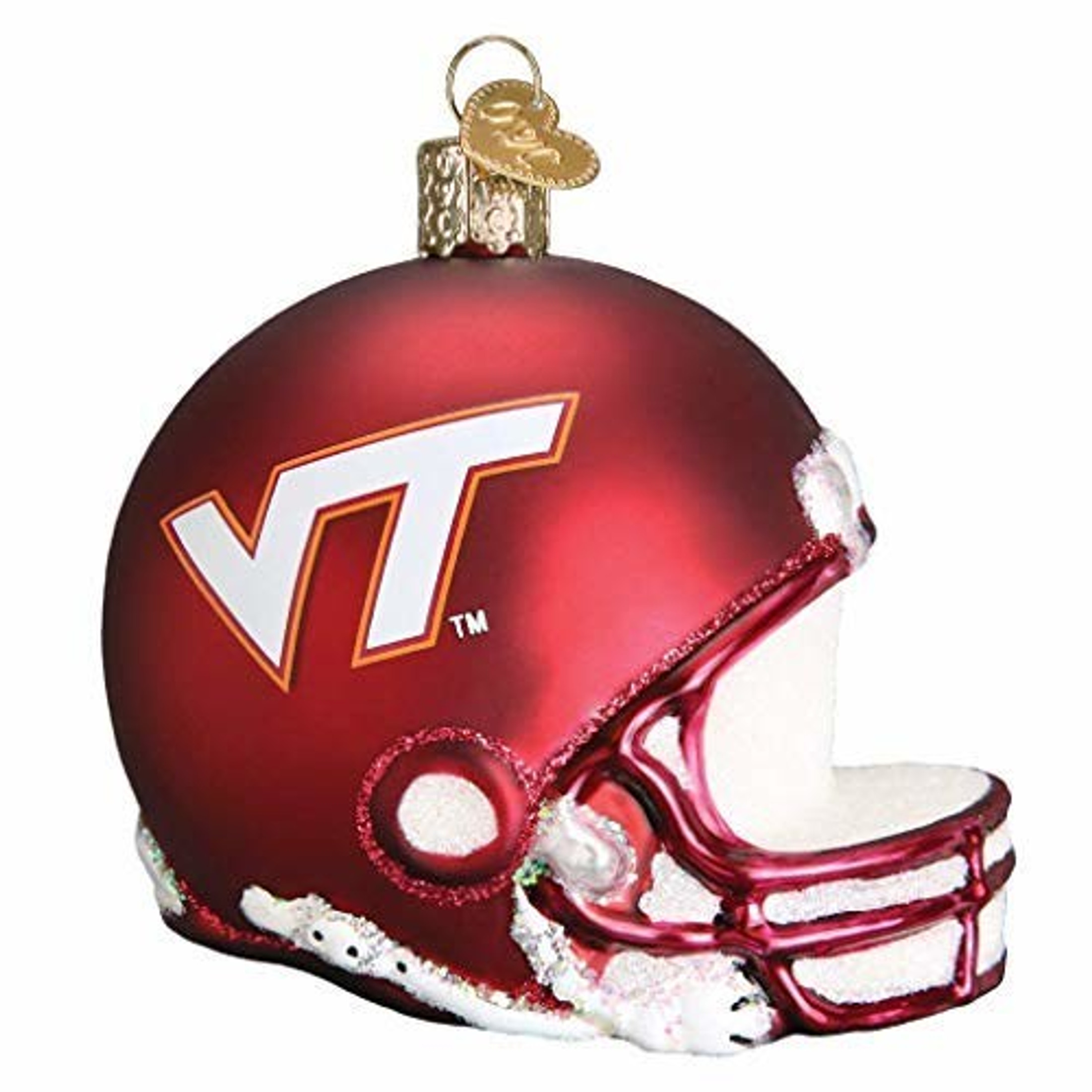 Old World Christmas Glass Blown Ornament, Virginia Tech Helmet (With OWC Gift Box)