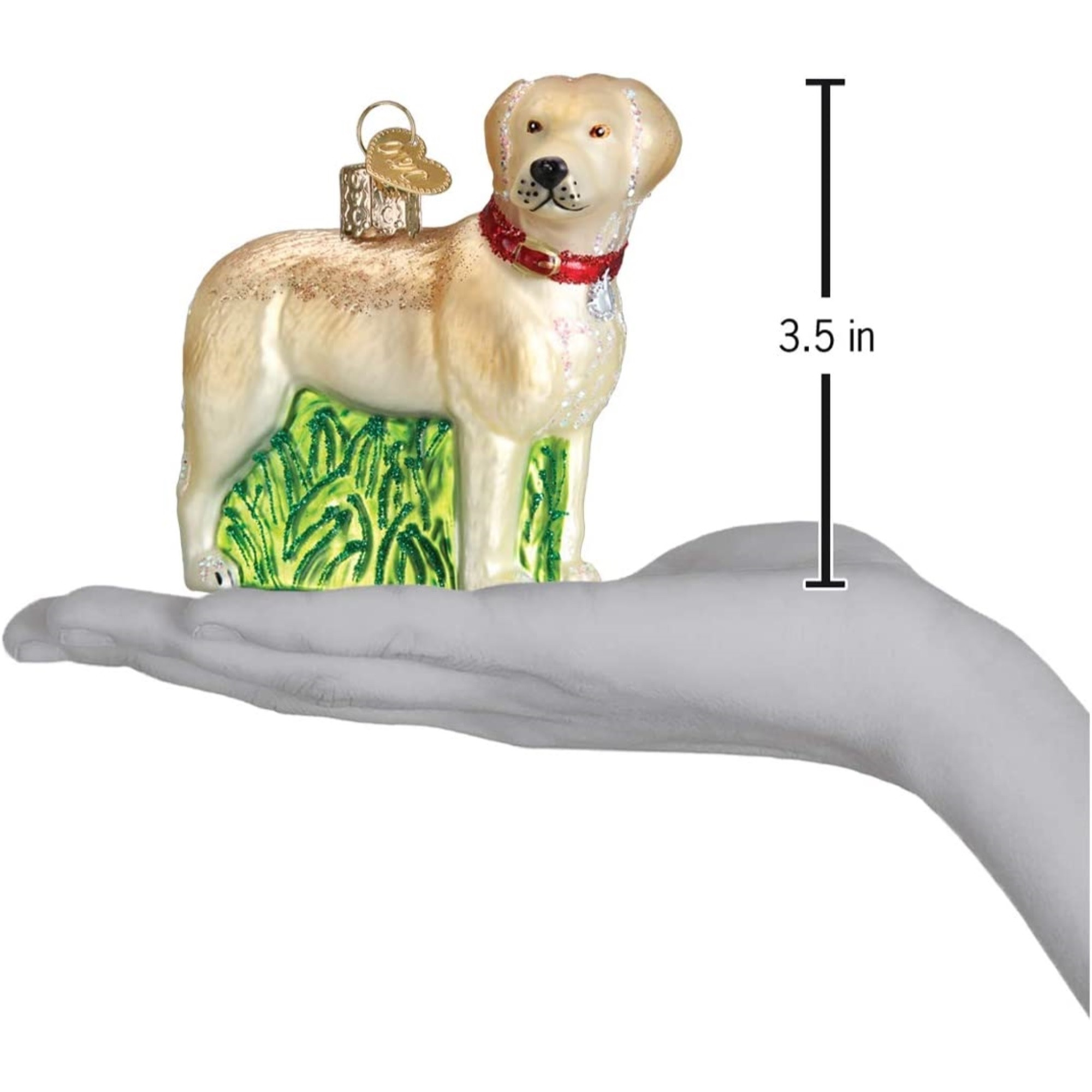 Old World Christmas Blown Glass Ornament for Christmas Tree, Standing Yellow Lab