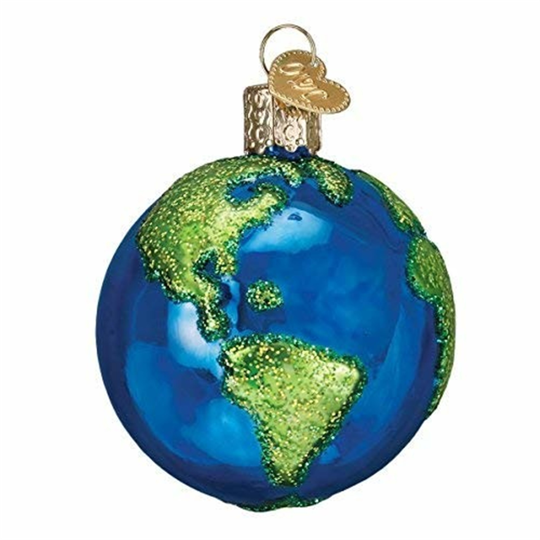 Old World Christmas Glass Blown Ornament, Planet Earth (With OWC Gift Box)