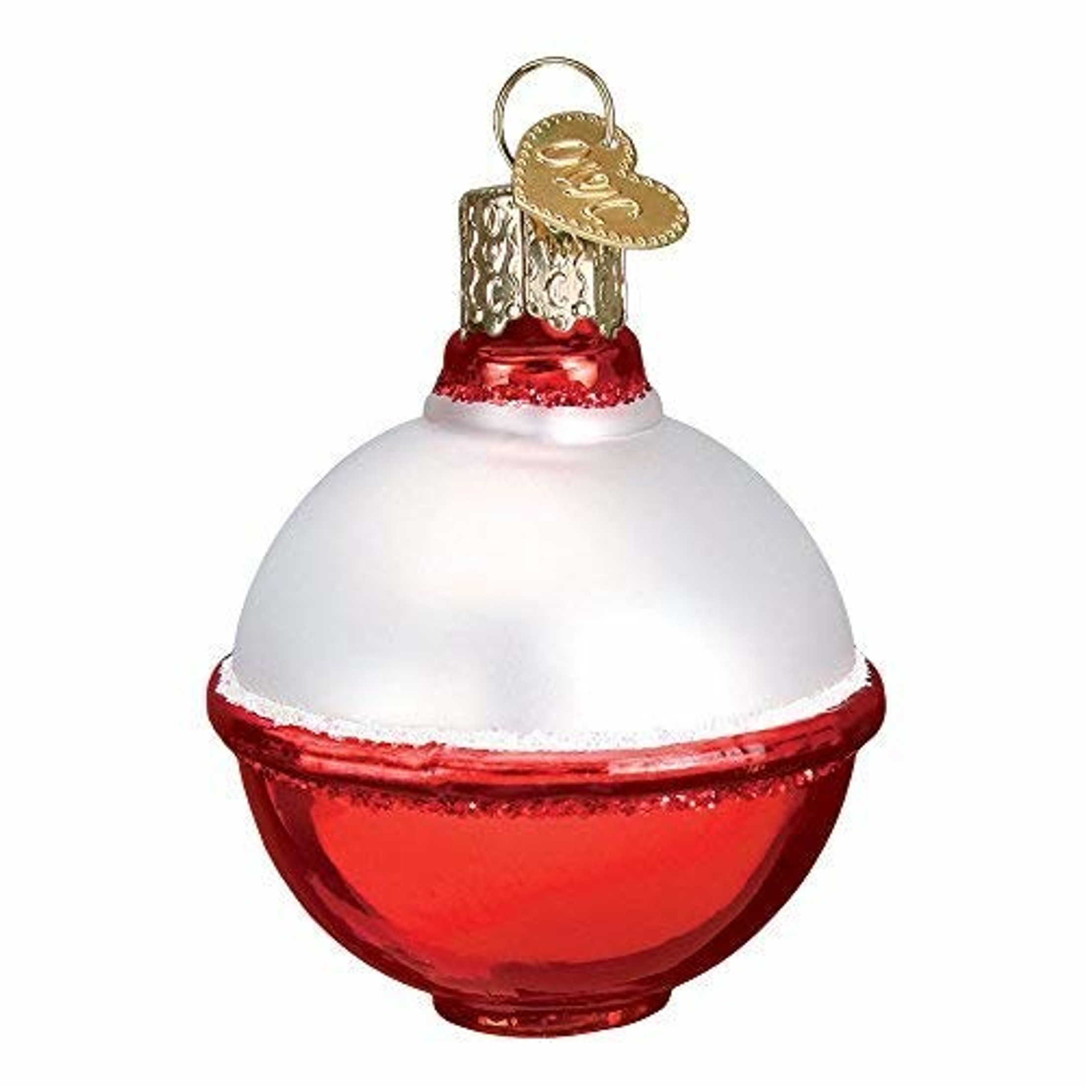 Old World Christmas Glass Blown Ornament, Fishing Bobber (With OWC Gift Box)