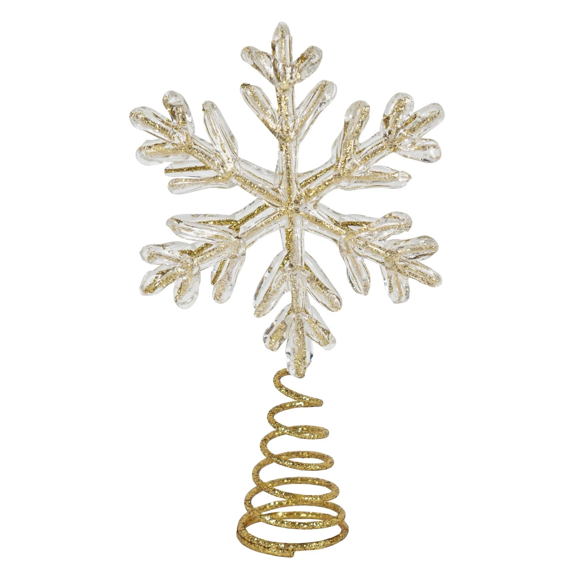 Kurt Adler Miniature Christmas Tree Topper, Gold Snowflake, 7"