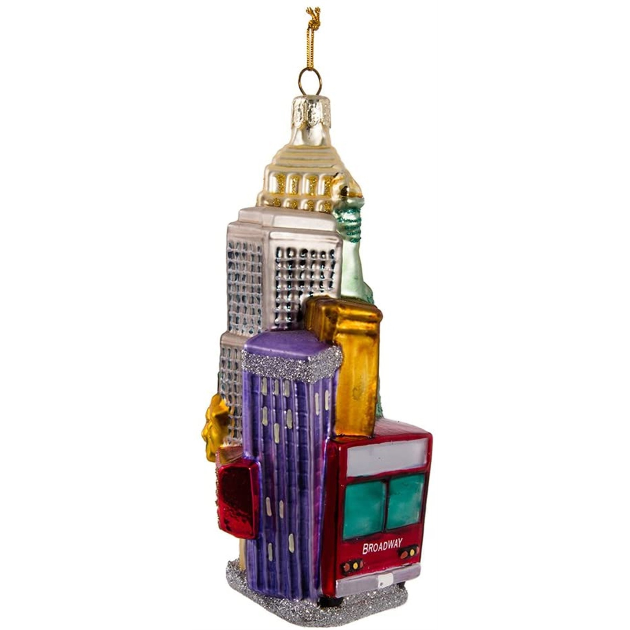 Kurt Adler Glass Ornament for Christmas Tree, NYC Cityscape