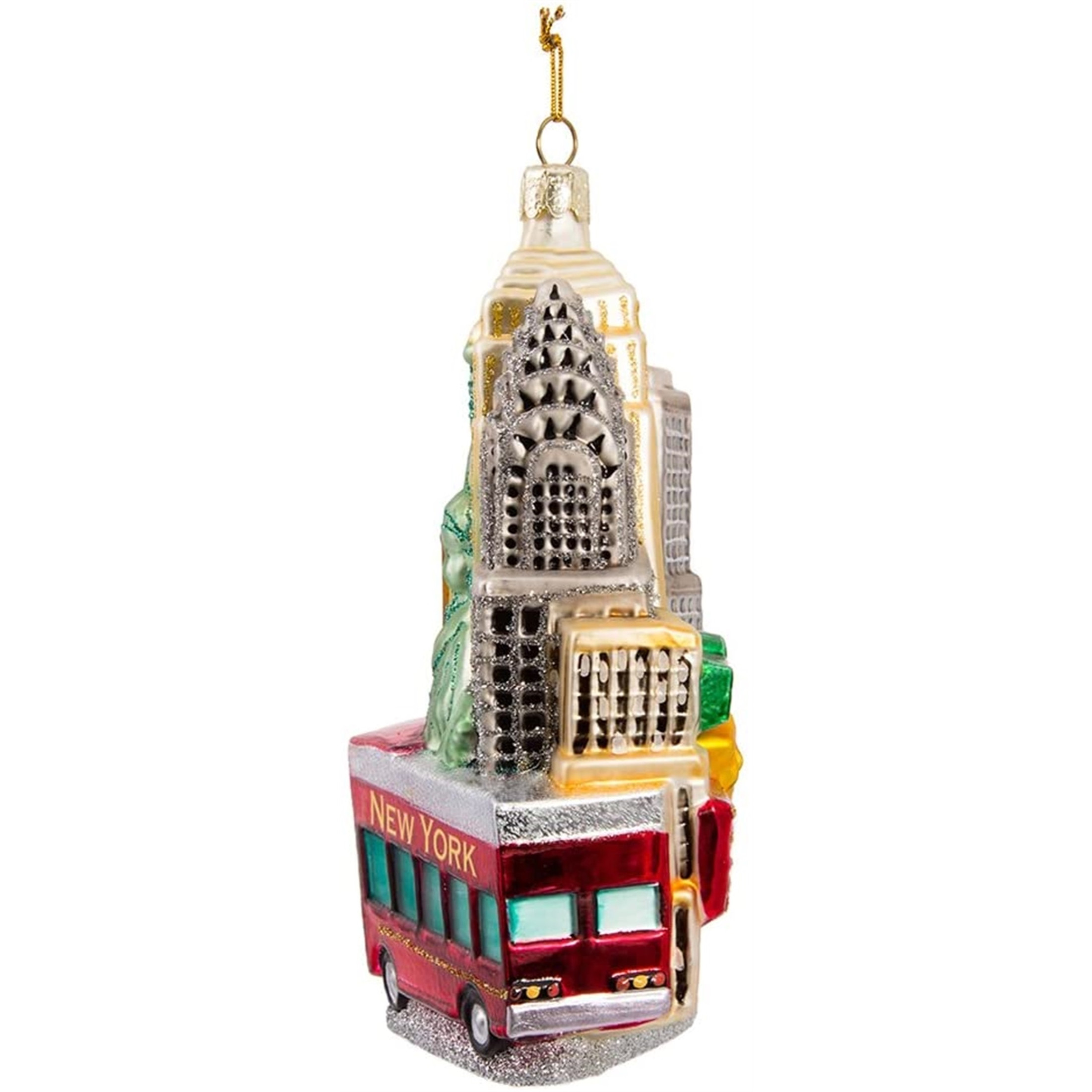 Kurt Adler Glass Ornament for Christmas Tree, NYC Cityscape