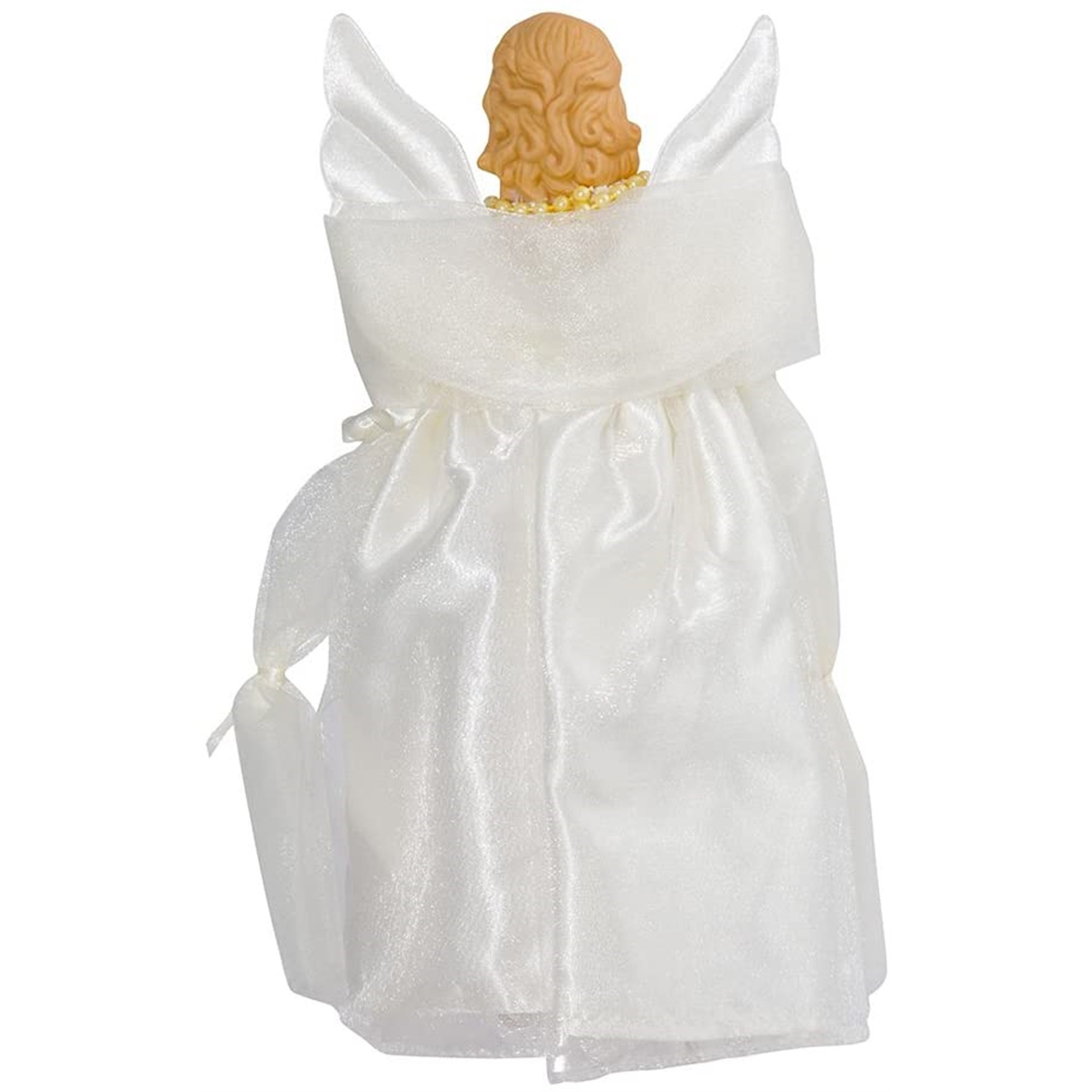 Kurt Adler Light-Up Gold and Ivory Angel Christmas Tree Topper, 10"