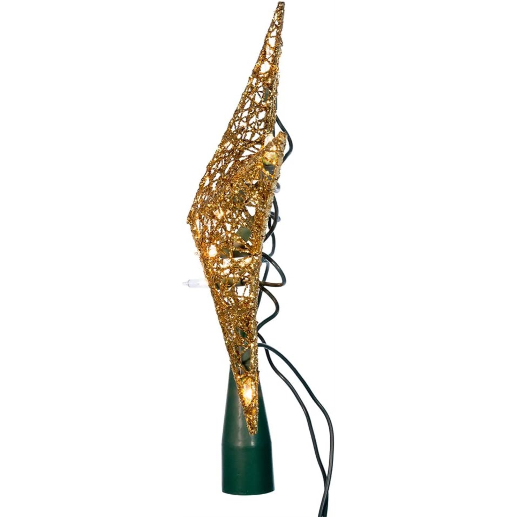 Kurt Adler 10-Light Gold Wire Treetop, 9-Inch