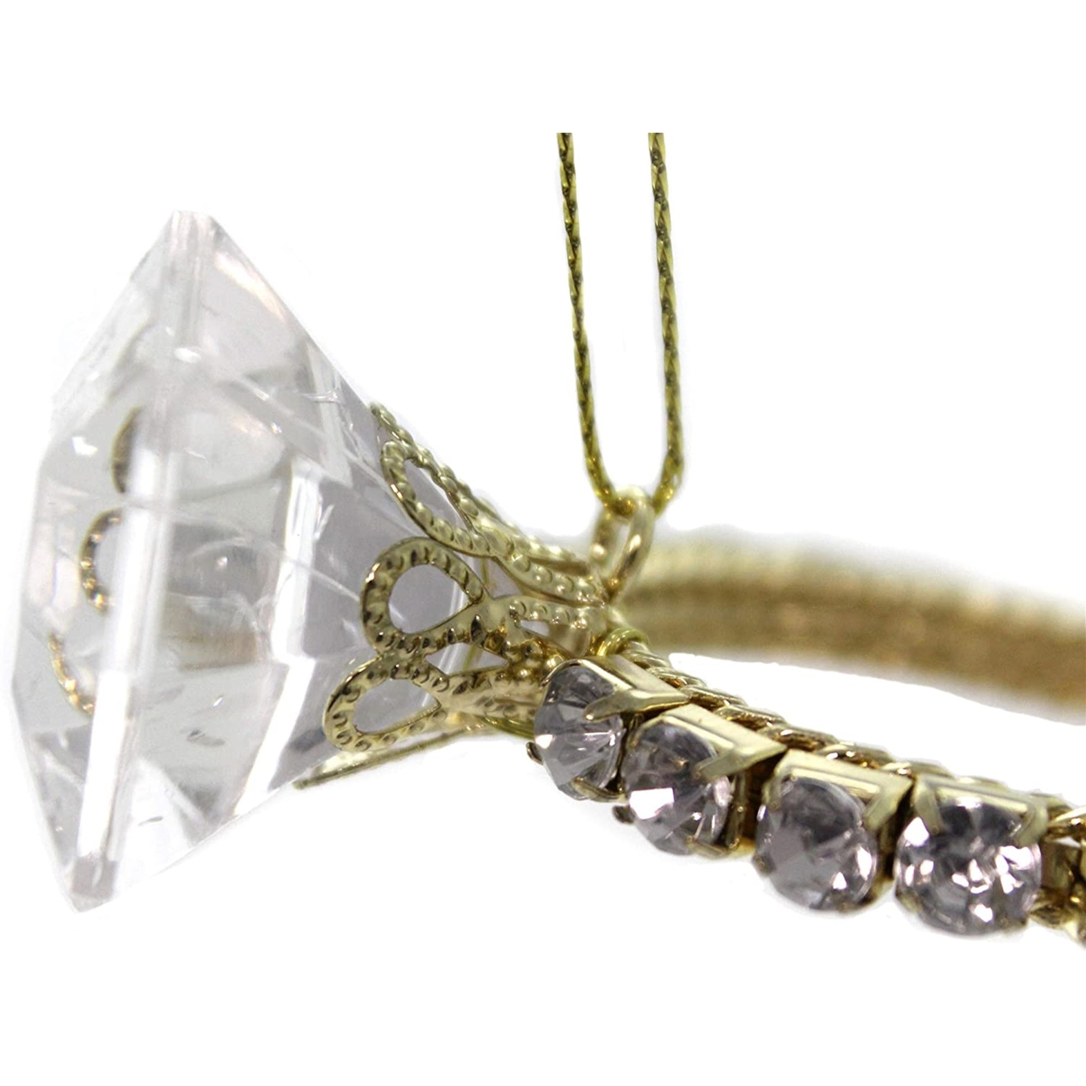 Kurt Adler Holiday Shiny Diamond Ring Hanging Christmas Ornament