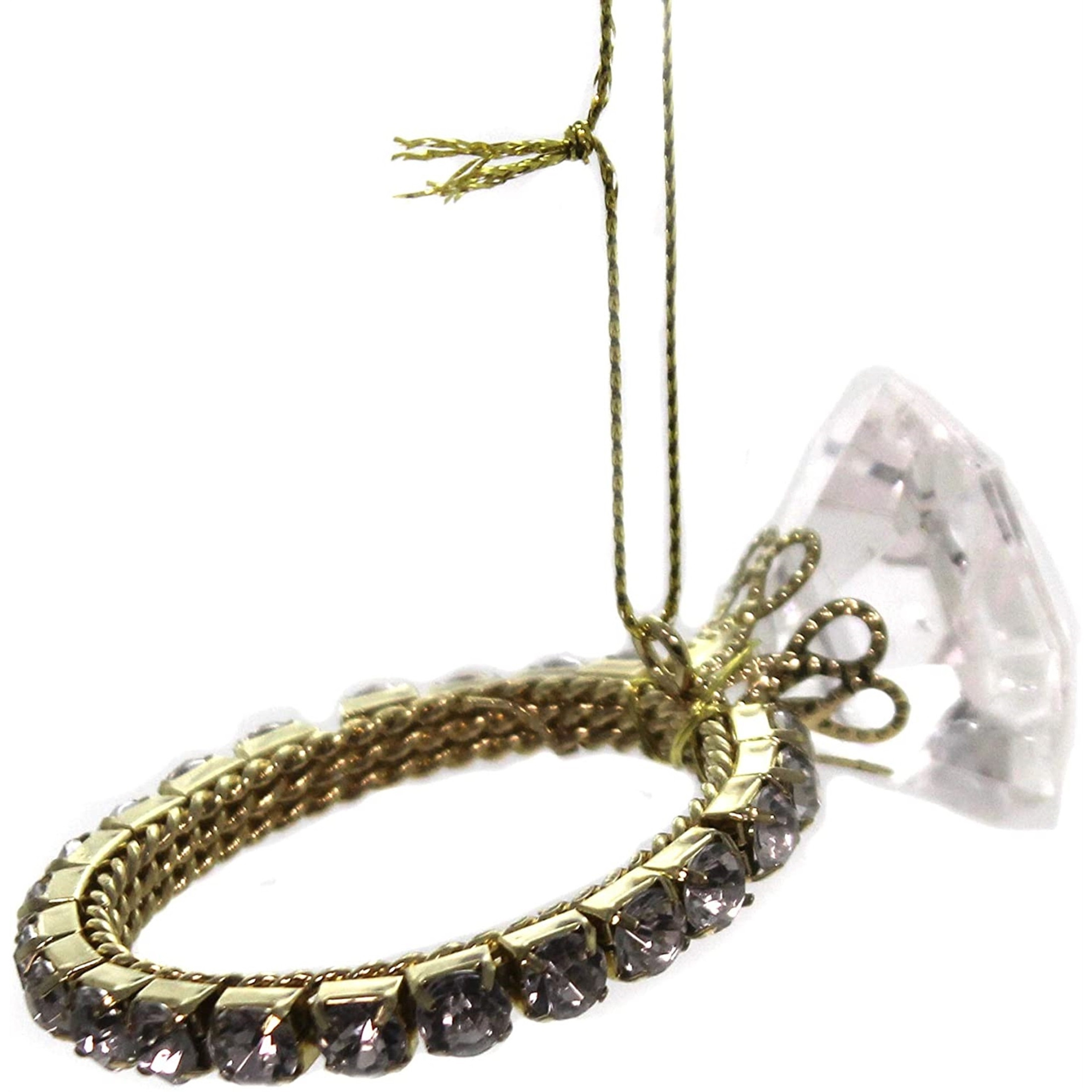 Kurt Adler Holiday Shiny Diamond Ring Hanging Christmas Ornament