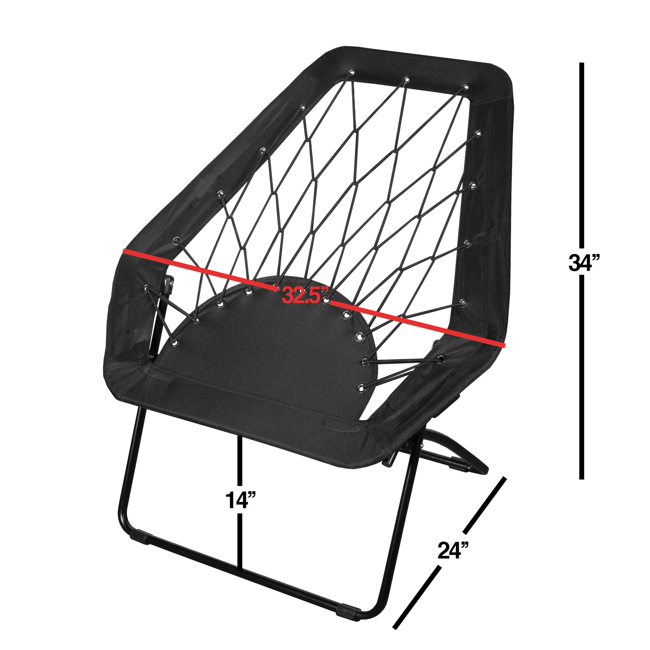 Zenithen Black Hexagon Bungee Chair For Dorm, Bed, Living Room, 32 (Pack  of 1) - Esbenshades