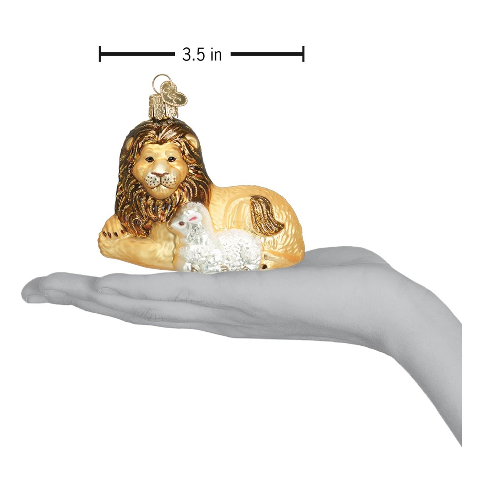 Old World Christmas Glass Blown Ornament For Christmas Tree, Lion and Lamb