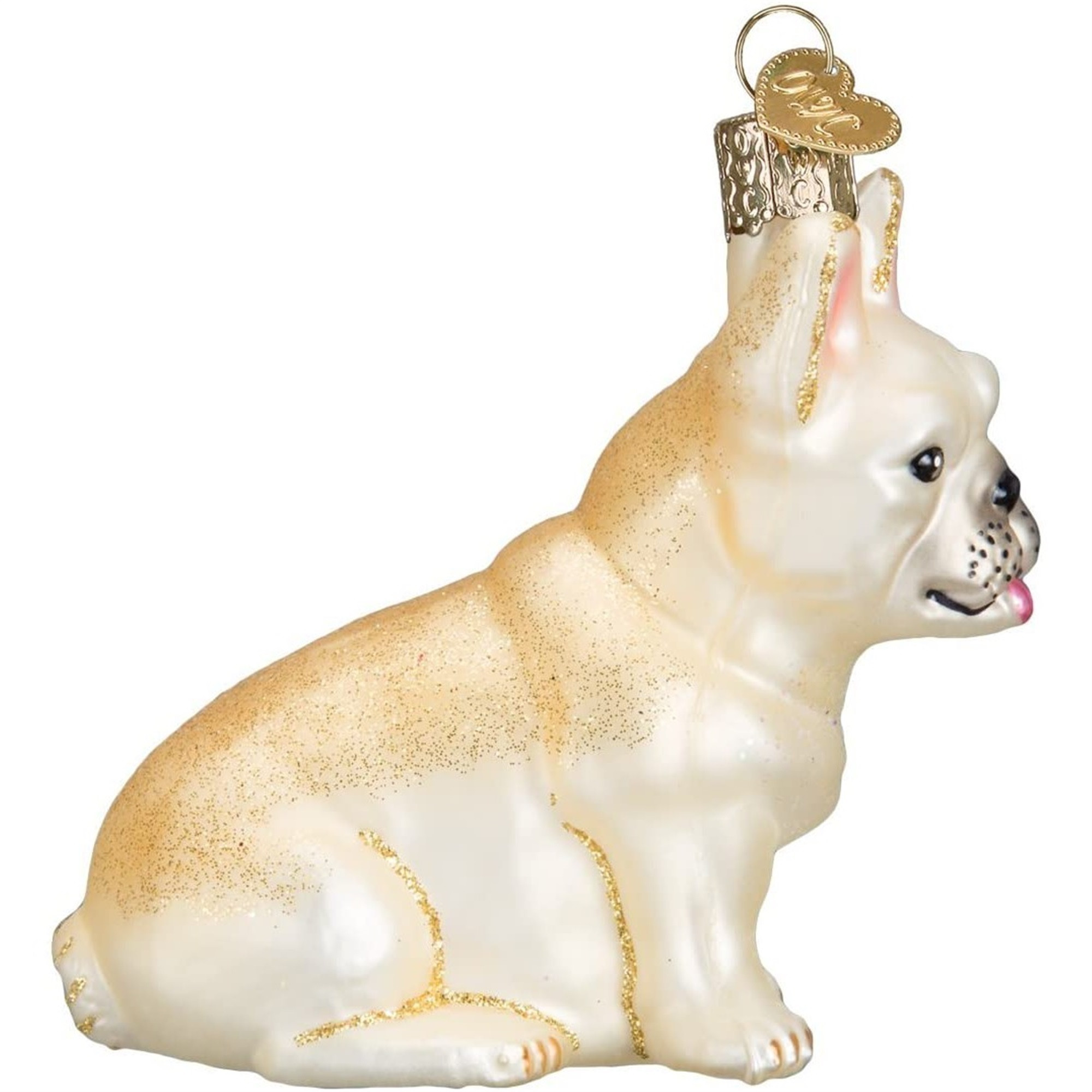 Old World Christmas Blown Glass Ornament for Christmas Tree, French Bulldog