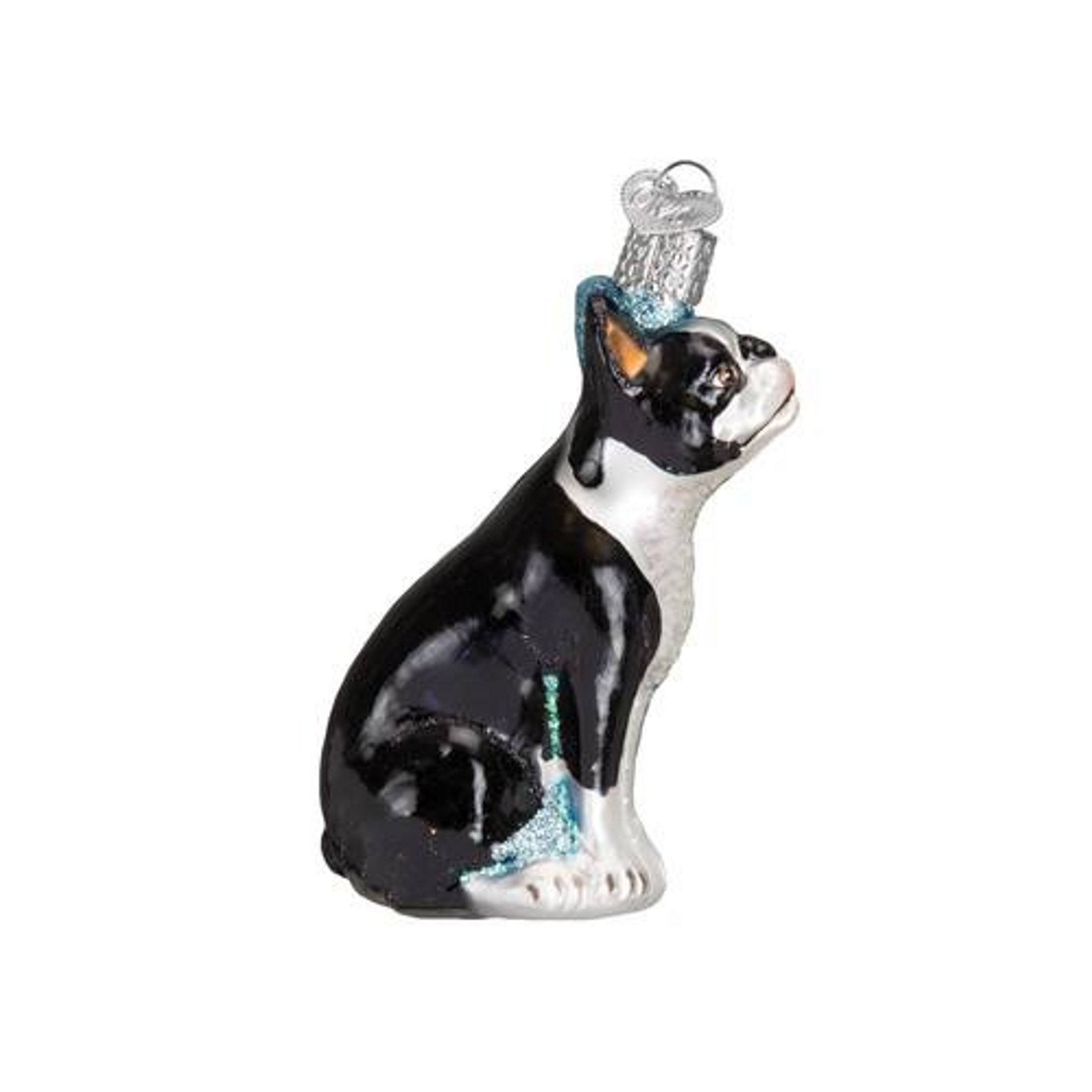 Old World Christmas Glass Blown Ornament, Boston Terrier (With OWC Gift Box)