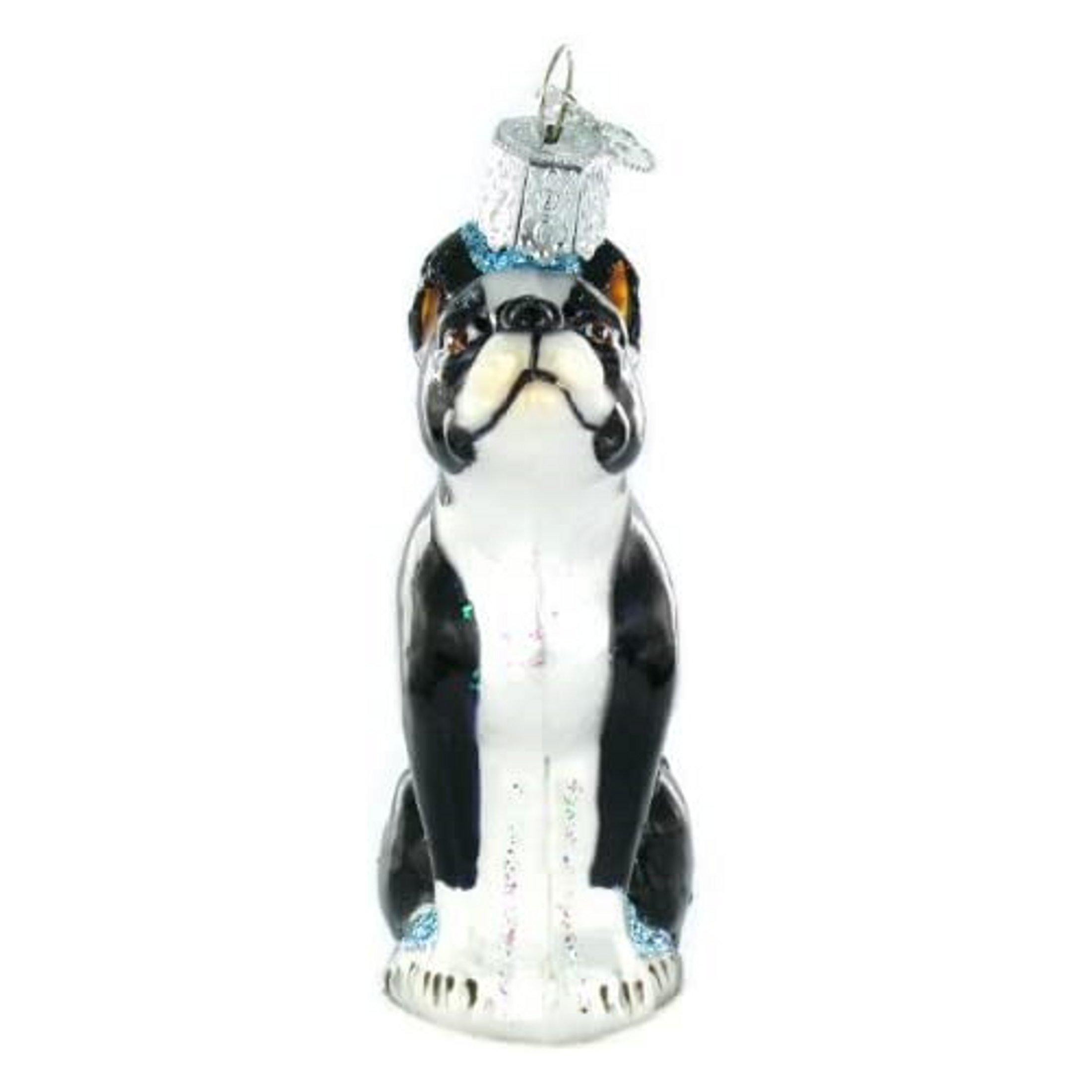 Old World Christmas Glass Blown Ornament, Boston Terrier (With OWC Gift Box)