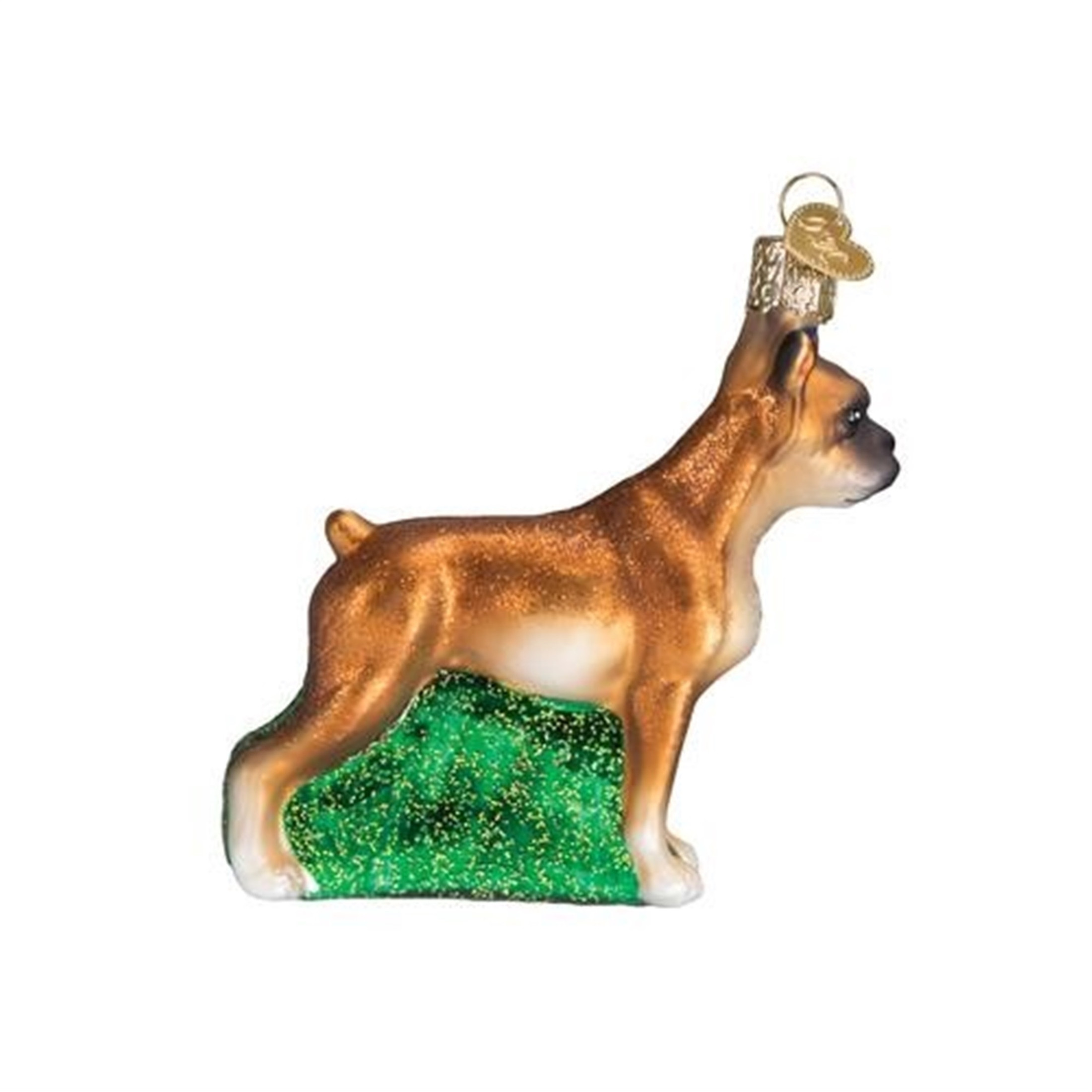 Old World Christmas Glass Blown Christmas Ornament, Boxer Dog (With OWC Gift Box)