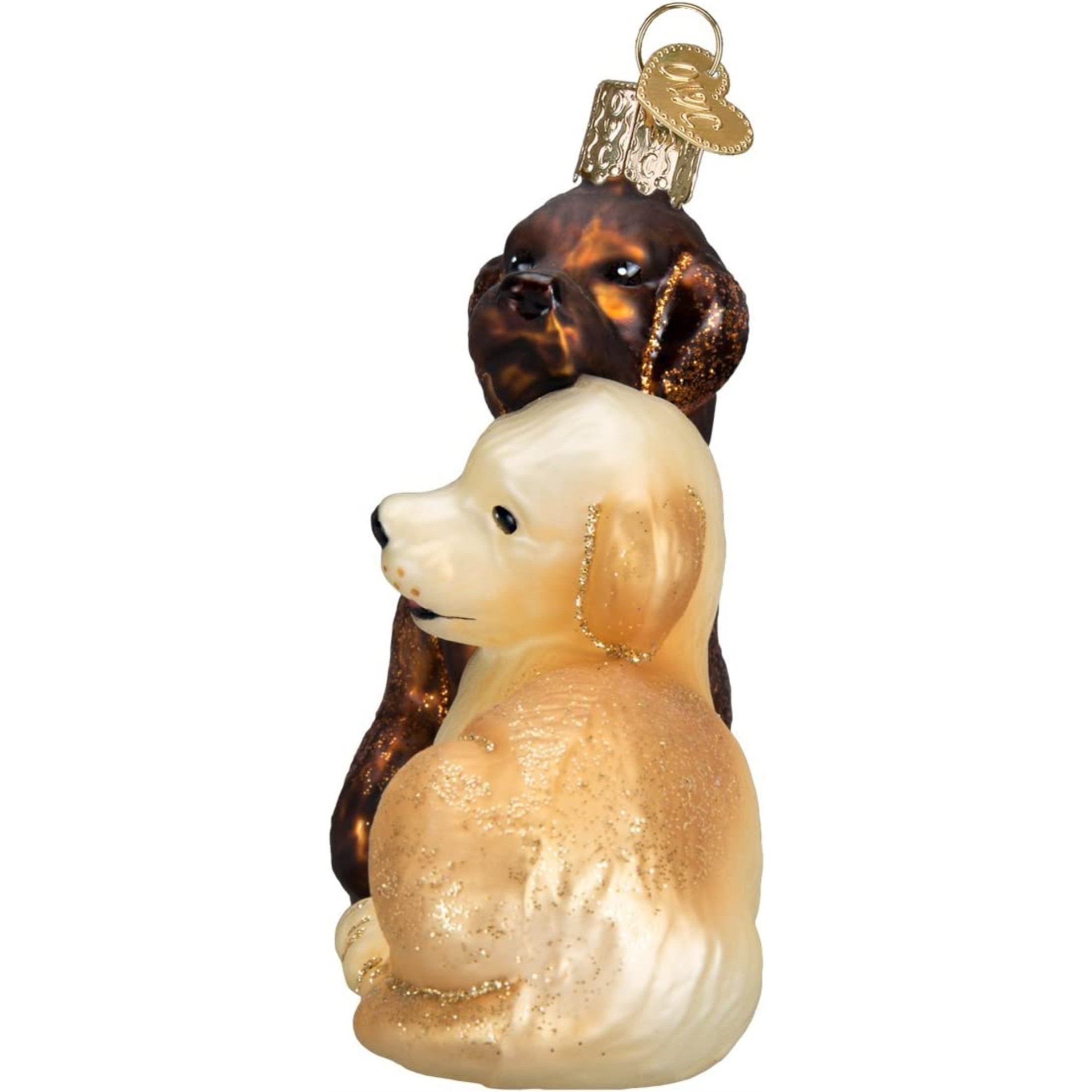 Old World Christmas Glass Blown Christmas Ornament, Puppy Love (With OWC Gift Box)