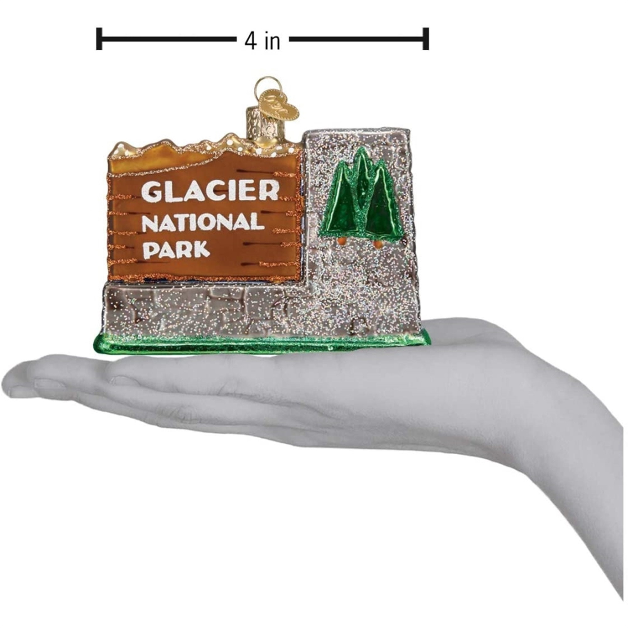 Old World Christmas Blown Glass Ornament for Christmas Tree, Glacier National Park