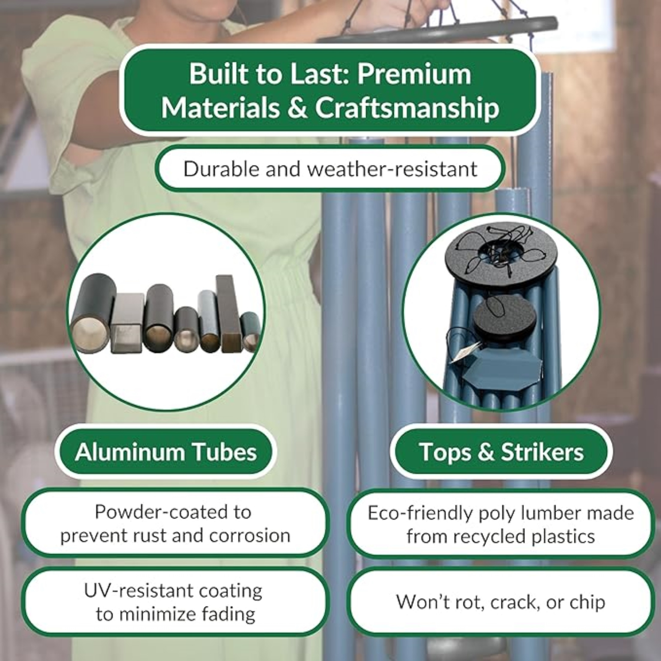 Lambright Chimes Morning Song Wind Chime, Amish Handcrafted, 25in Lambright Chimes Morning Song Wind Chime, Amish Handcrafted, 25in