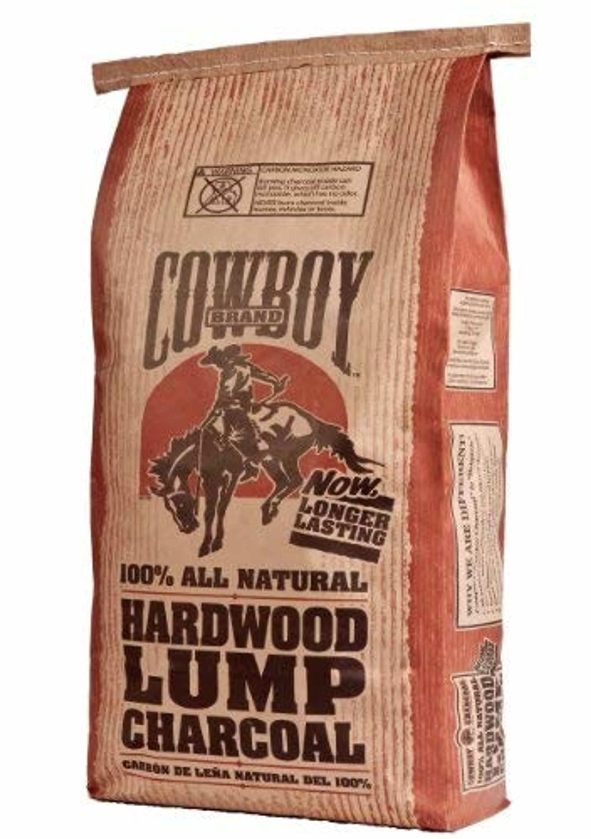Cowboy All Natural Hardwood Lump Charcoal, Long Lasting, 20-Pound Bag