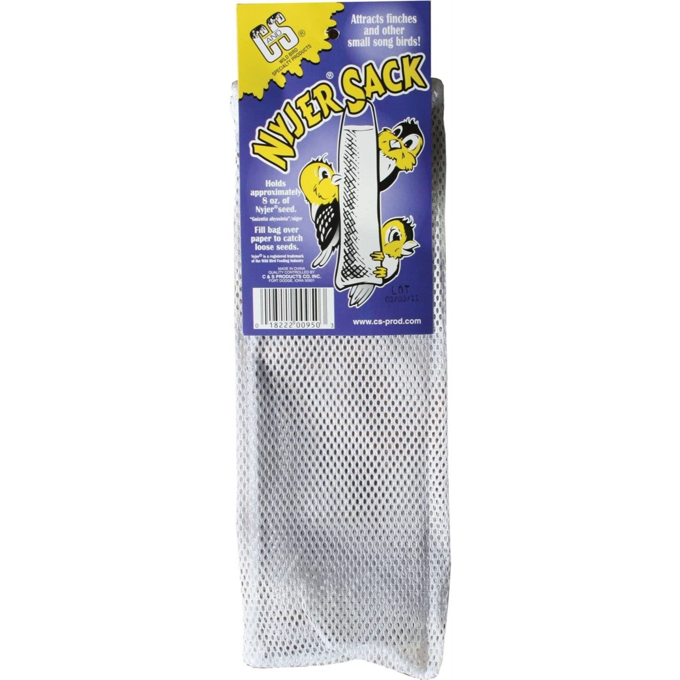 C & S Products Thistle Sack Backyard Bird Feeder, White