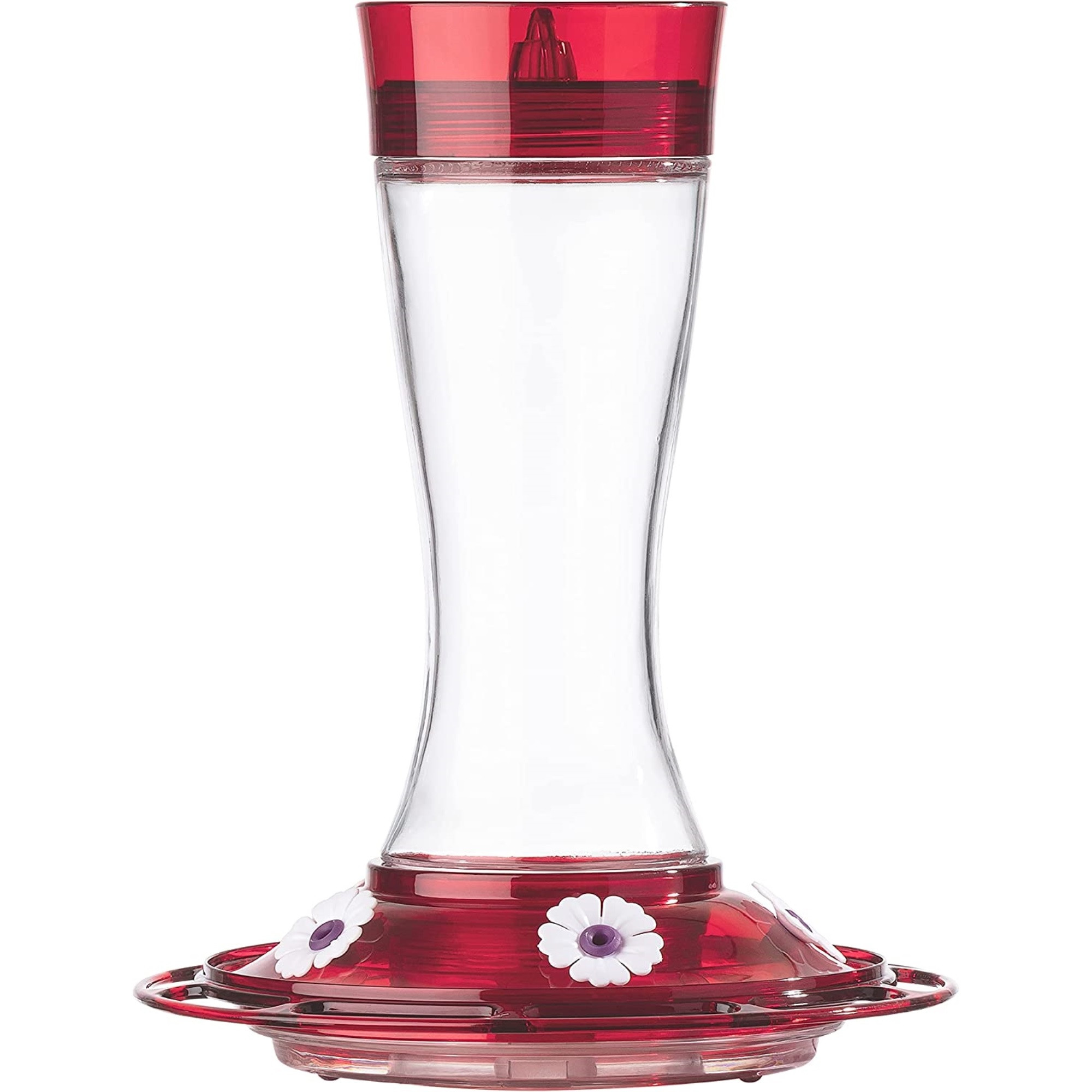 More Birds Garnet Glass Hummingbird Feeder, 20 Oz Capacity