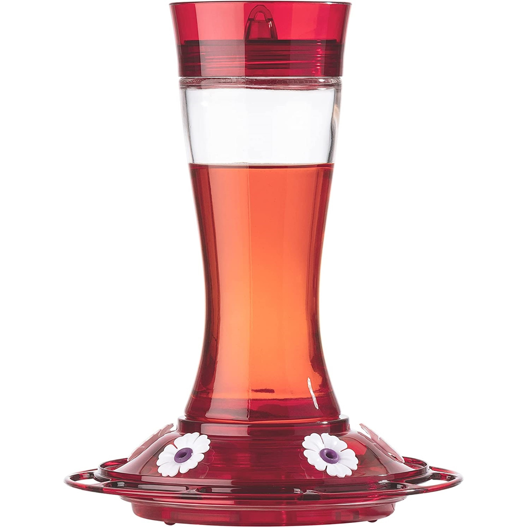 More Birds Garnet Glass Hummingbird Feeder, 20 Oz Capacity