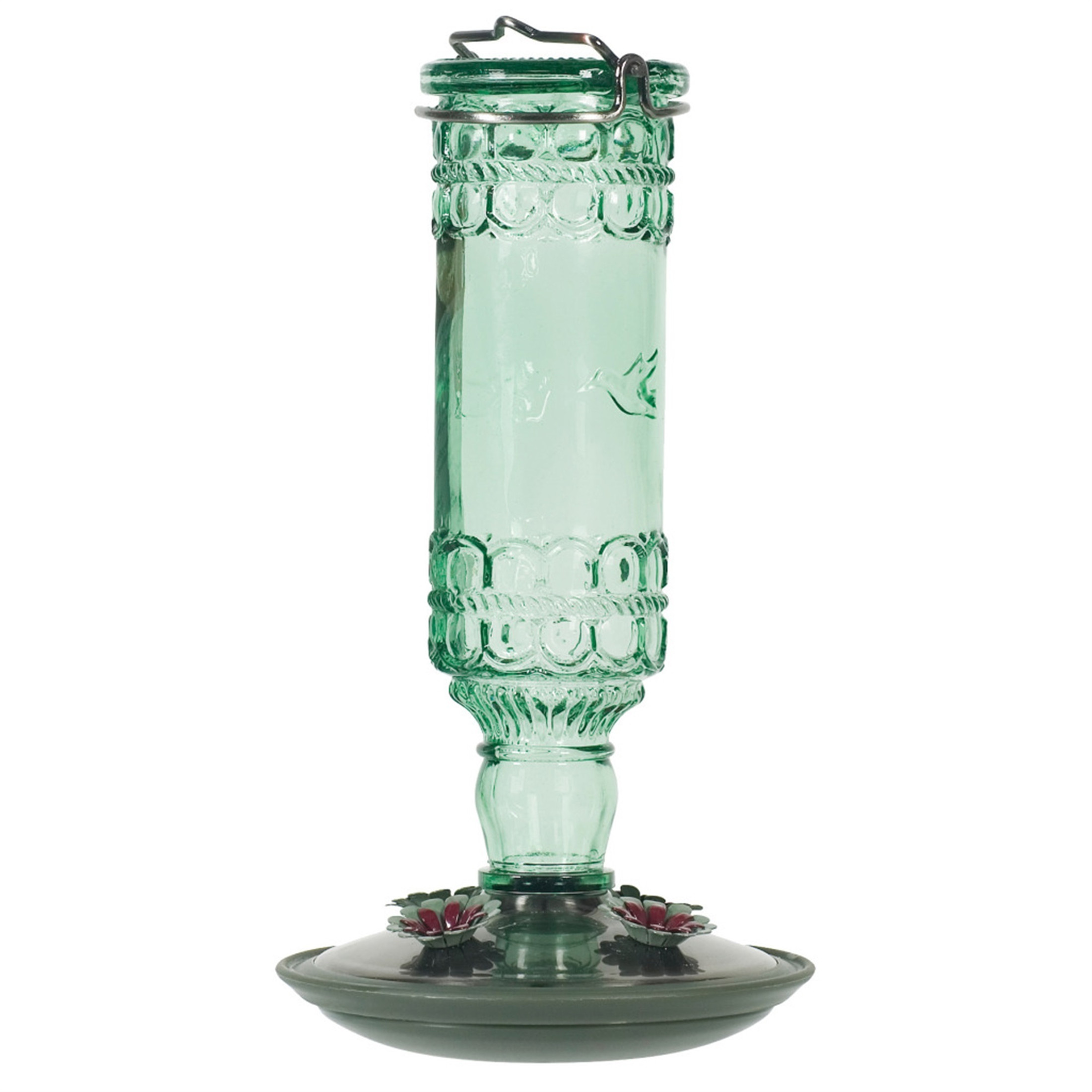 Perky-Pet 4-Port Hummingbird Feeder, Antique Bottle, Green 10 oz