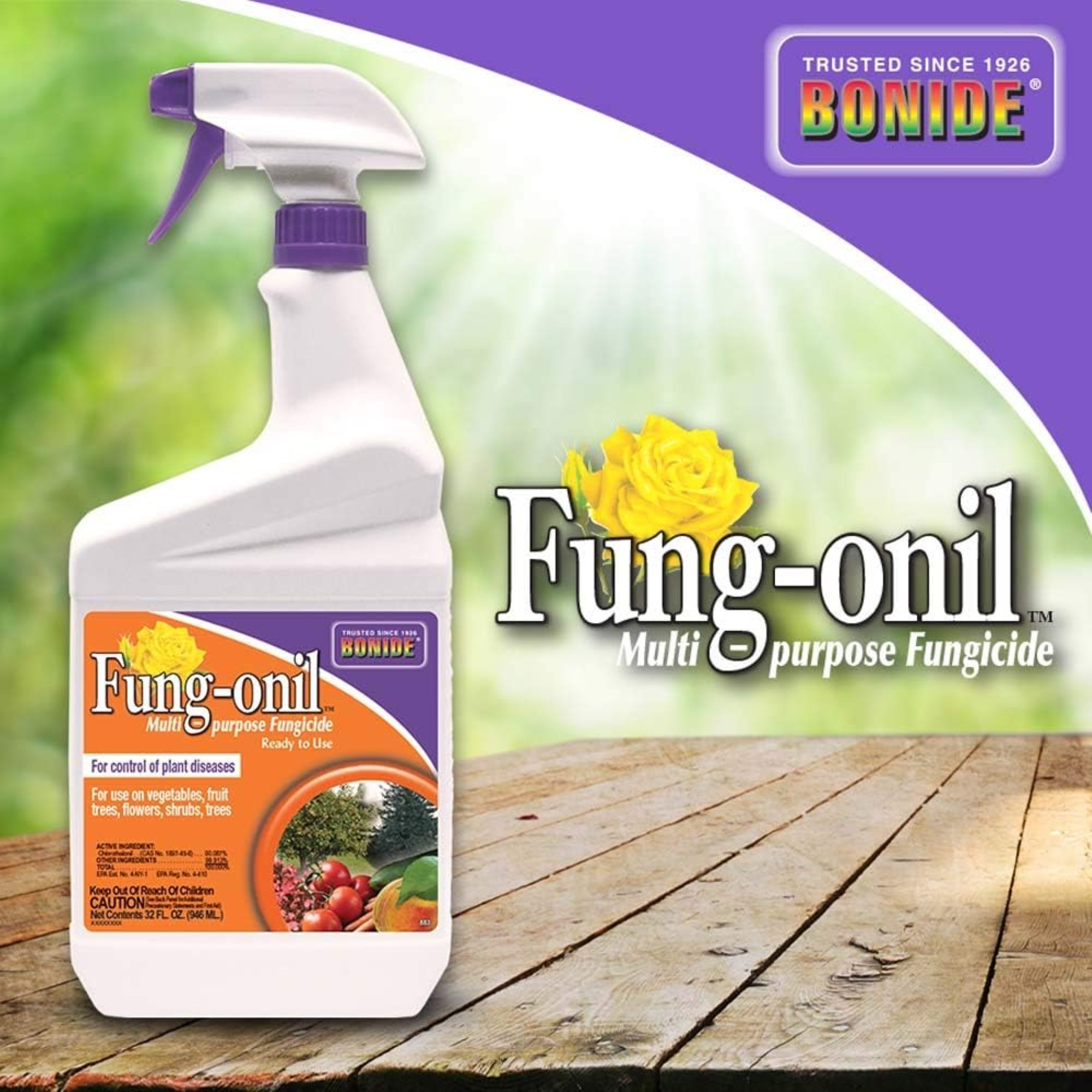 Bonide Fung-onil Multipurpose Fungicide, Ready-to-Use Garden Spray, 32oz