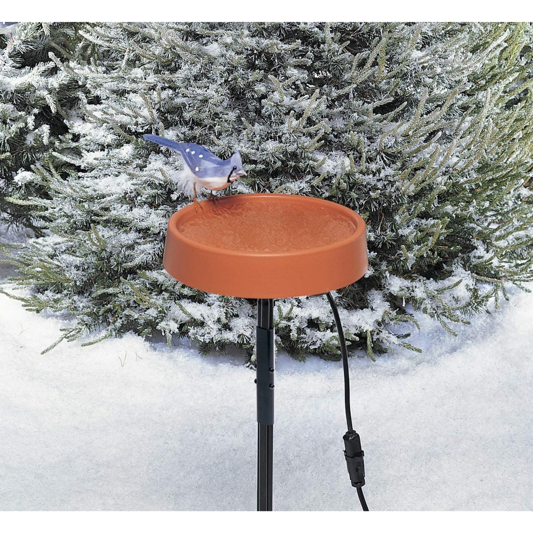 API Heated Bird Bath with Stand, 12" Diameter