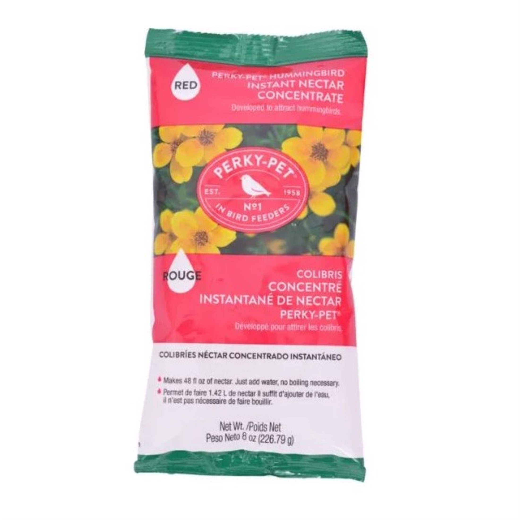 Perky-Pet Red Hummingbird Instant Nectar Concentrate , 8 oz Bag (Makes 48oz)