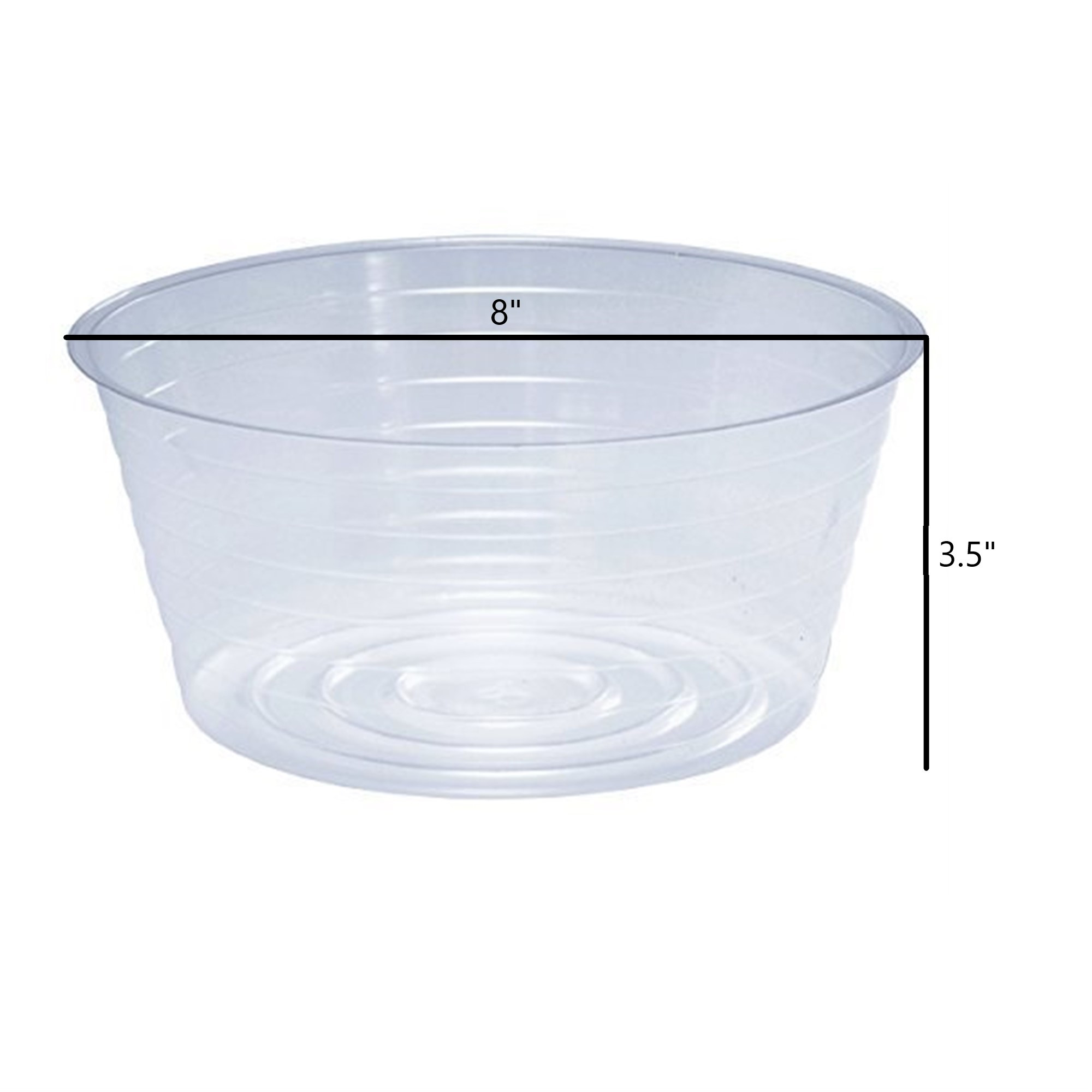 Curtis Wagner Clear Vinyl Deep Basket Liner – Heavy-Duty Plant Saucer, 8" (1 Pack)