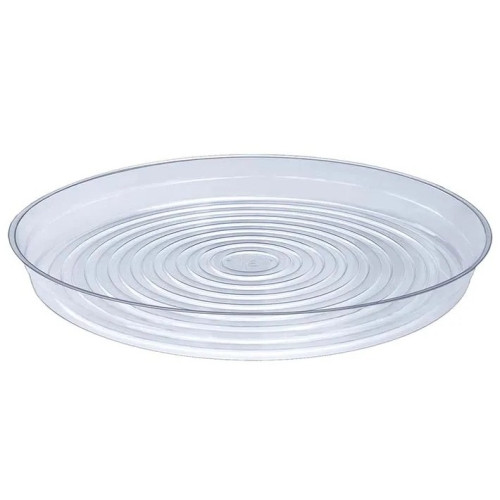 Curtis Wagner Plastics Vinyl Plant Saucer — Air-Flow Bottom Design, Clear — 16"