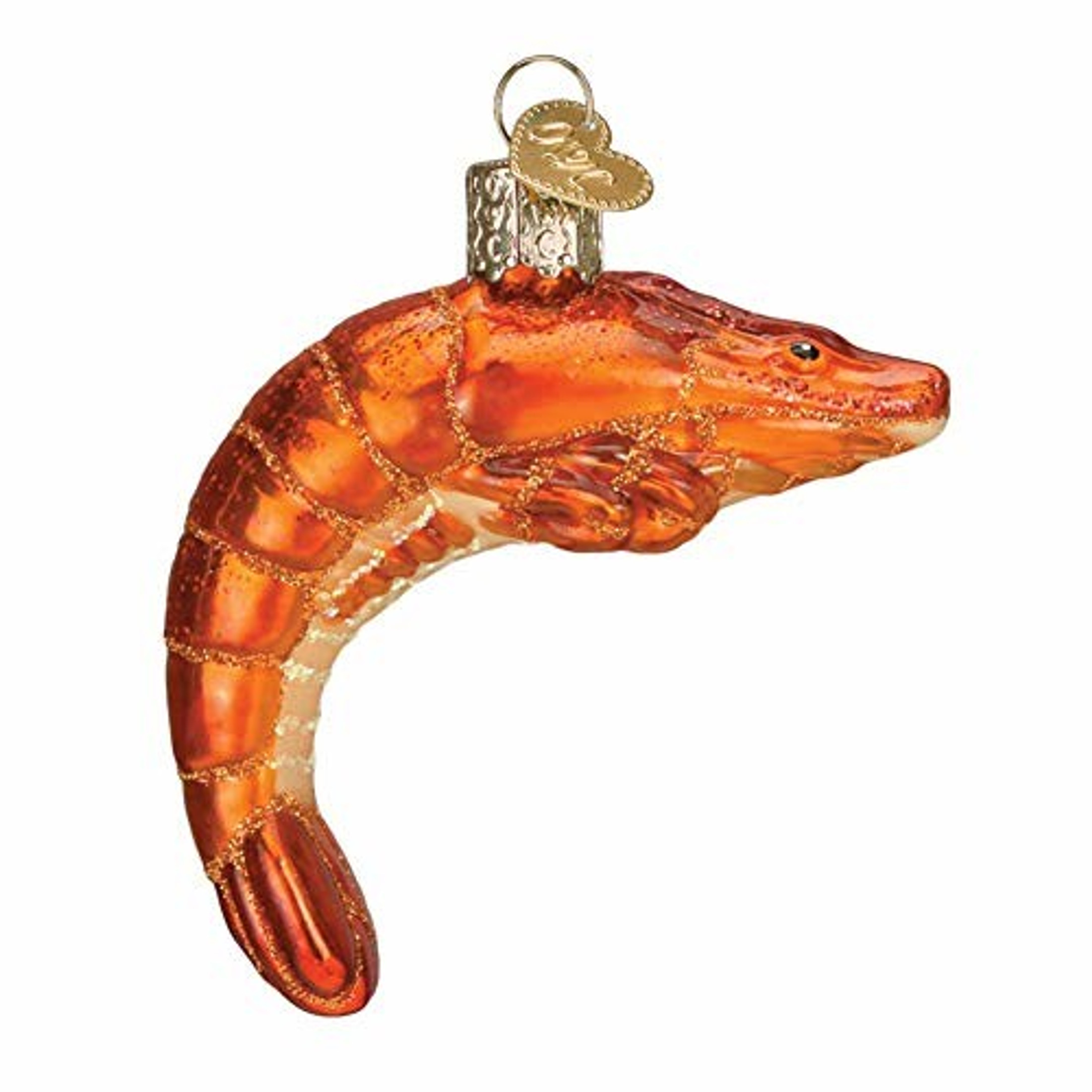 Old World Christmas Glass Blown Shrimp Ornament