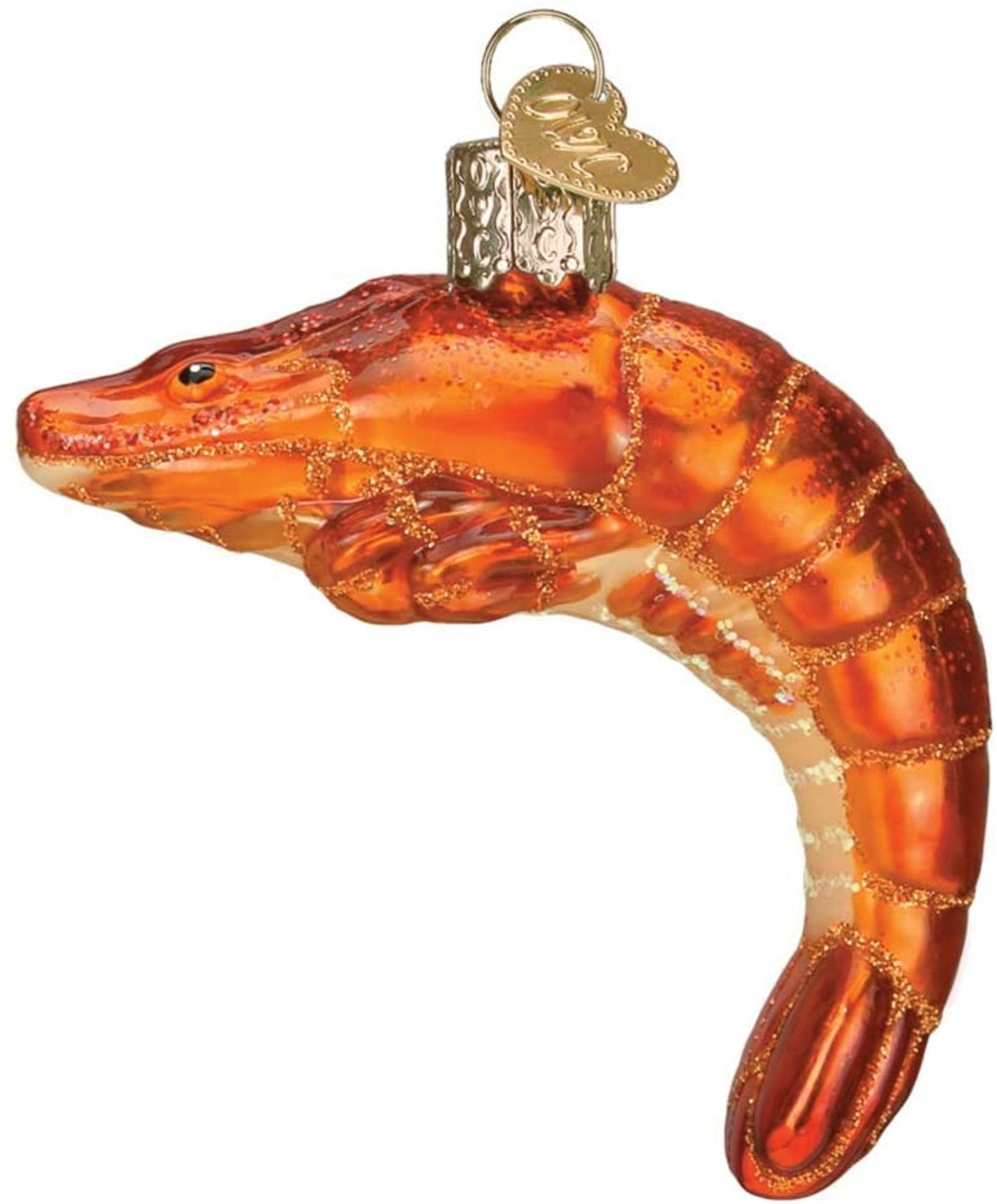 Old World Christmas Glass Blown Shrimp Ornament