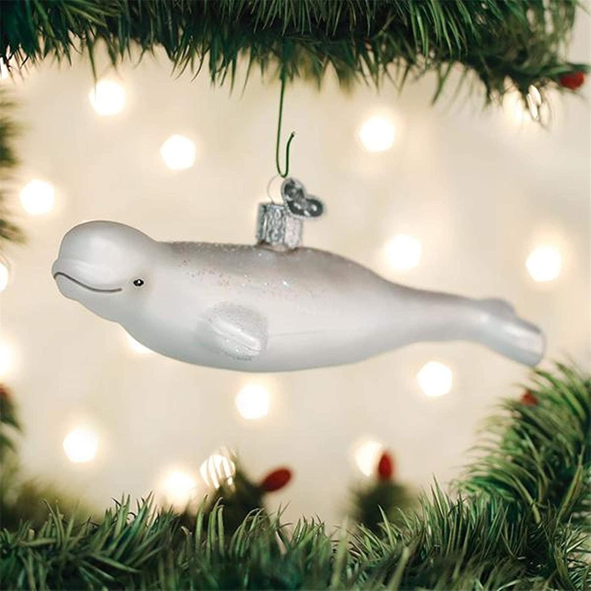 Old World Christmas Glass Blown Ornament for Christmas Tree, Beluga Whale