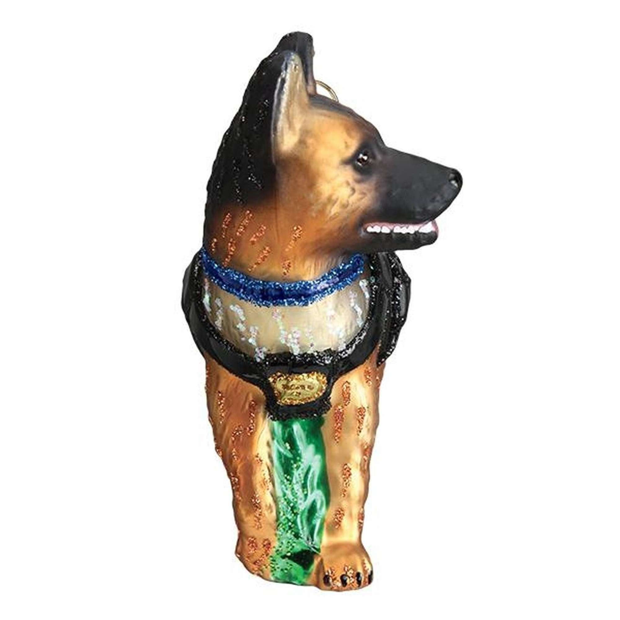 Old World Christmas Blown Glass Ornament for Christmas Tree, K-9 Police Dog