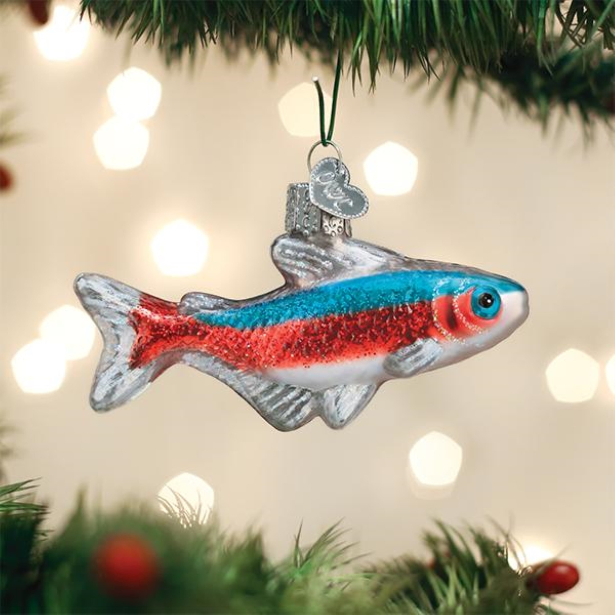 Old World Christmas Glass Blown Ornament, Tetra Fish (With OWC Gift Box)
