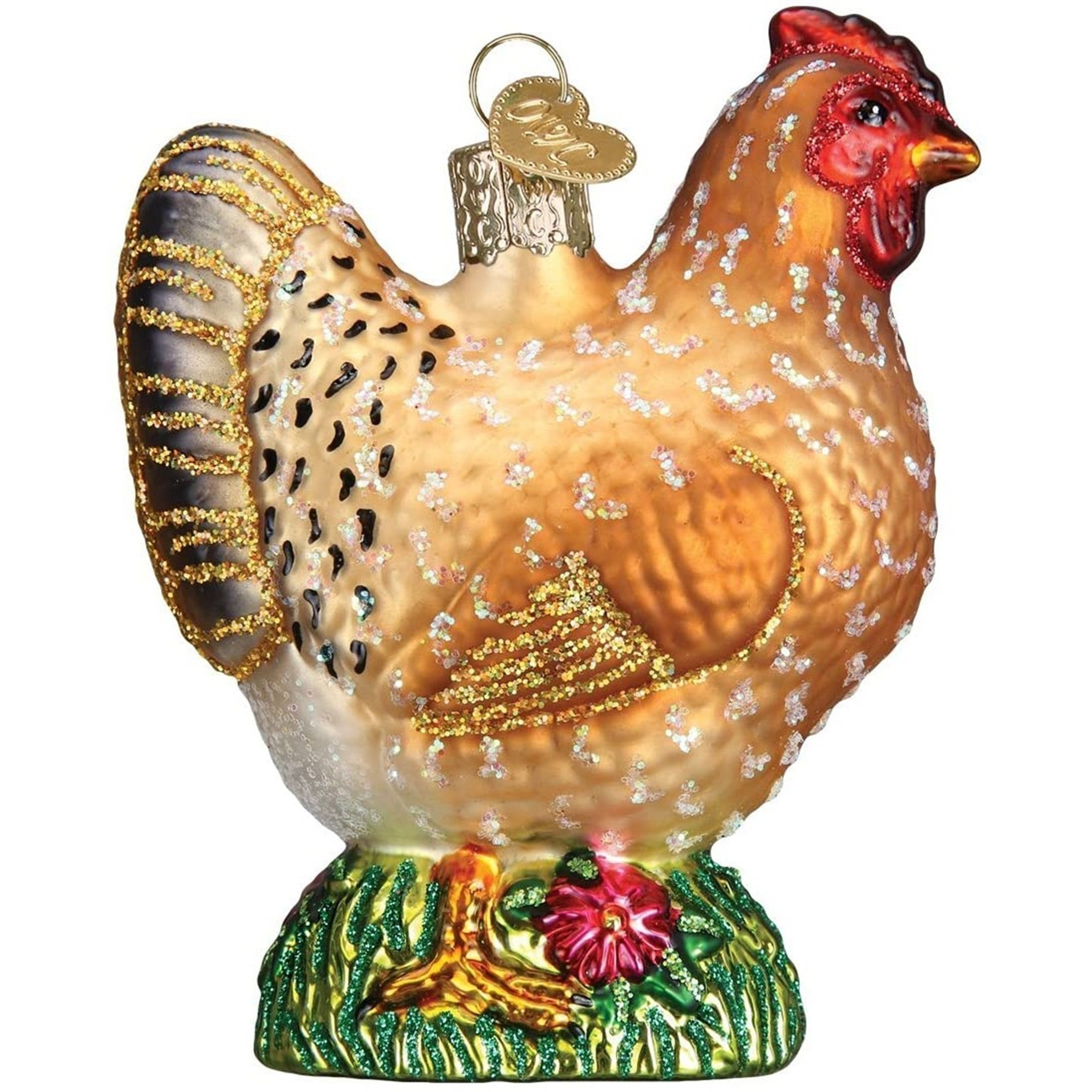 Old World Christmas Glass Blown Christmas Ornament, Spring Chicken (With OWC Gift Box)