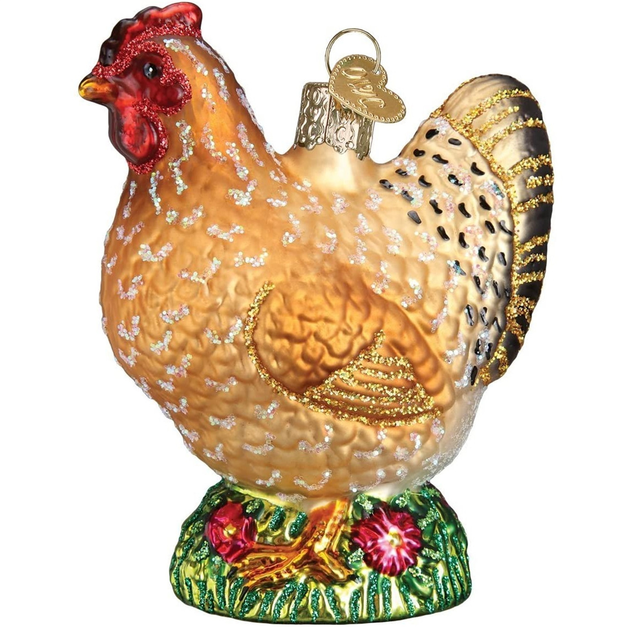 Old World Christmas Glass Blown Christmas Ornament, Spring Chicken (With OWC Gift Box)
