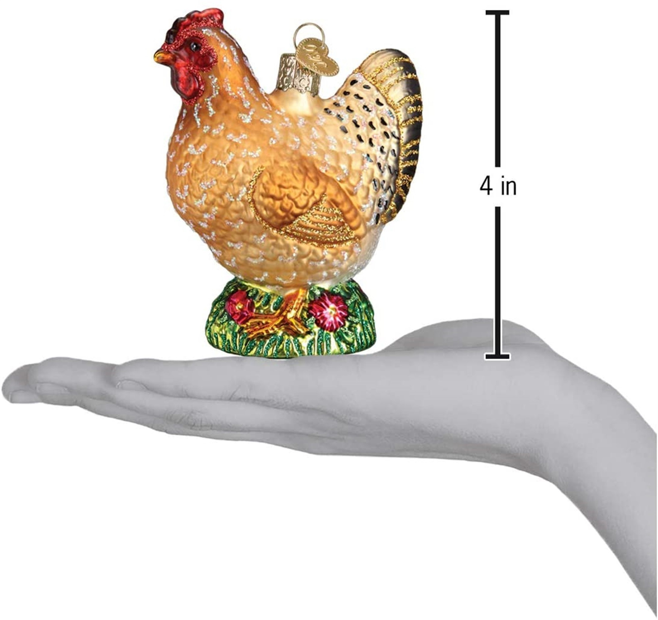 Old World Christmas Glass Blown Christmas Ornament, Spring Chicken (With OWC Gift Box)