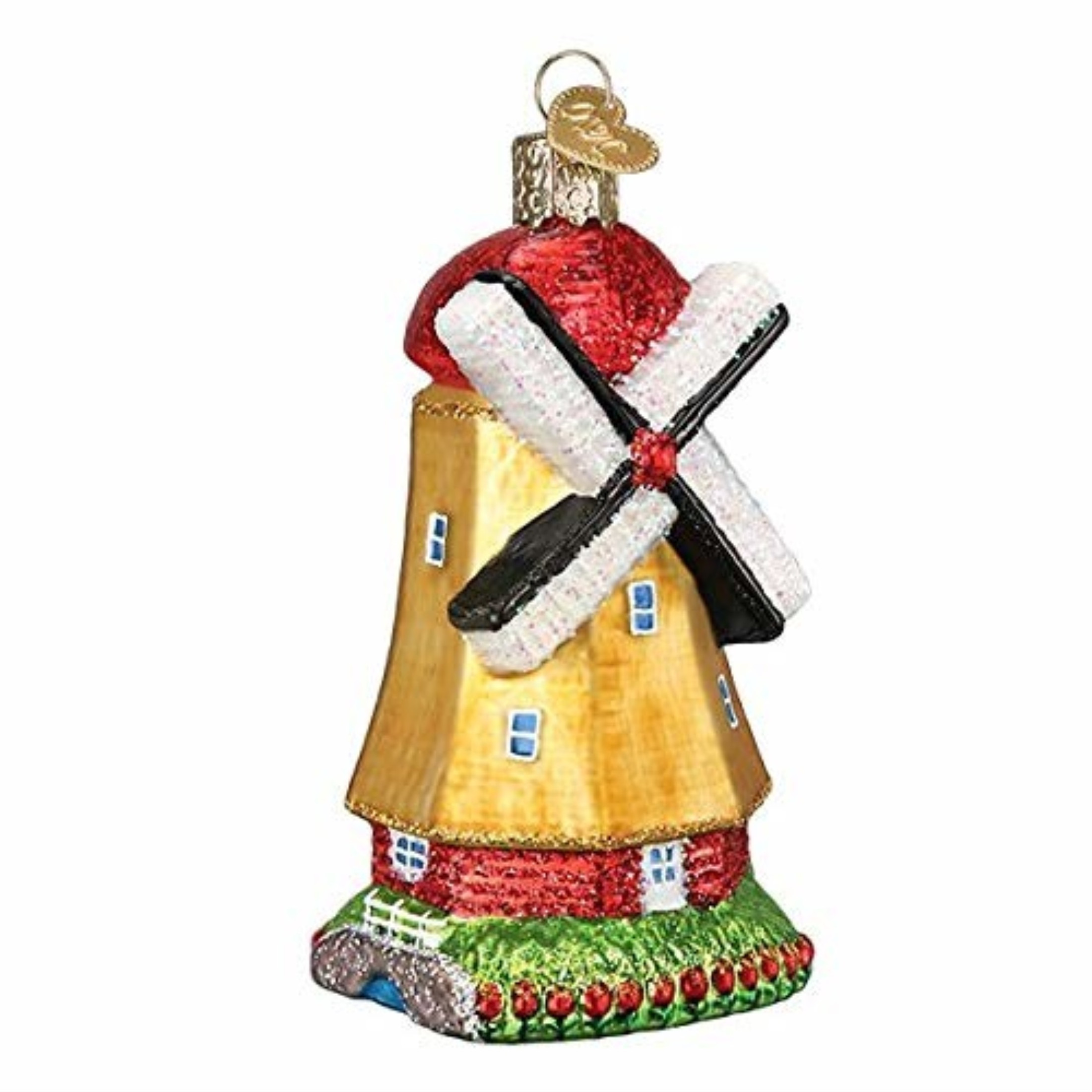 Old World Christmas Blown Glass Ornament for Christmas Tree, Windmill