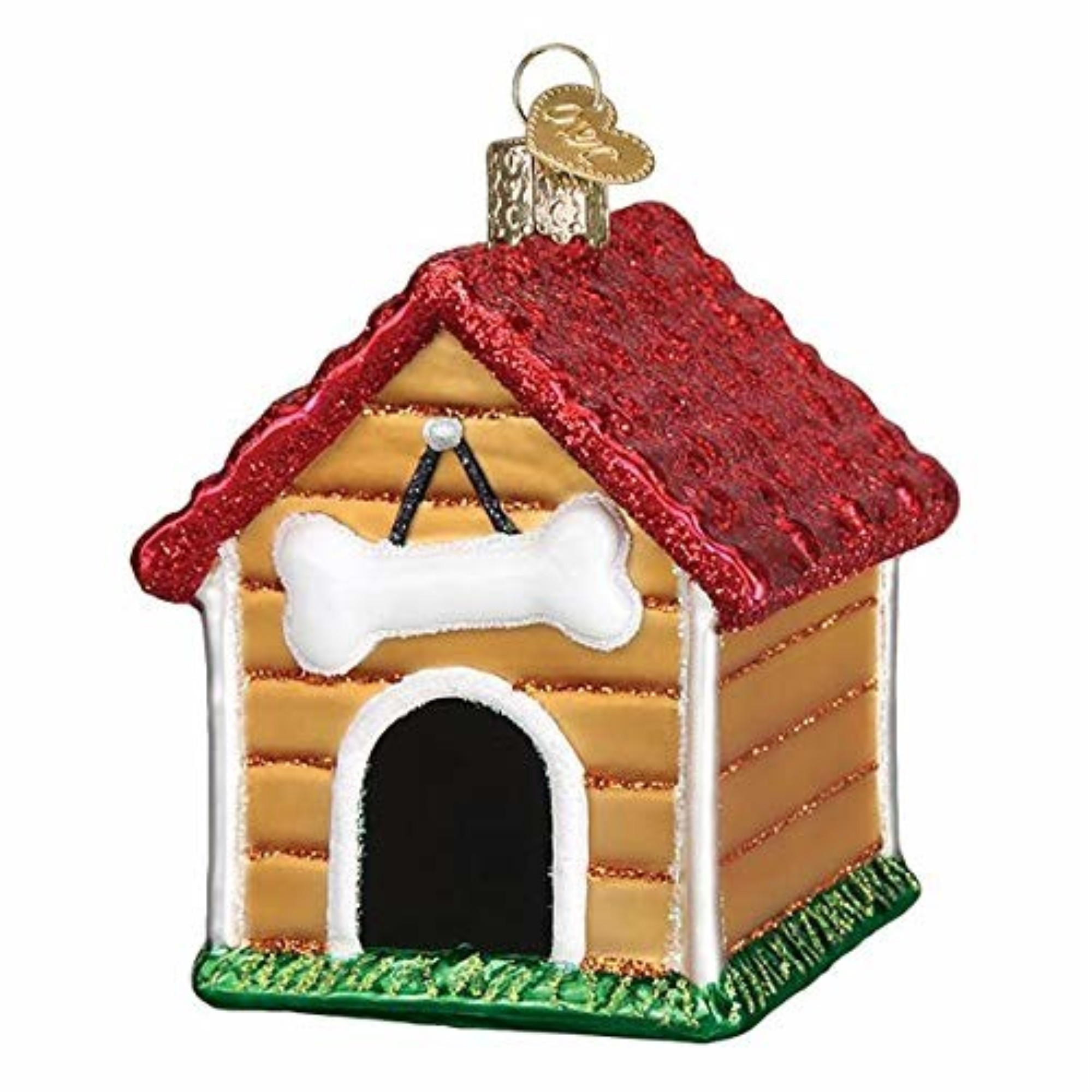 Old World Christmas Blown Glass Ornament for Christmas Tree, Dog House