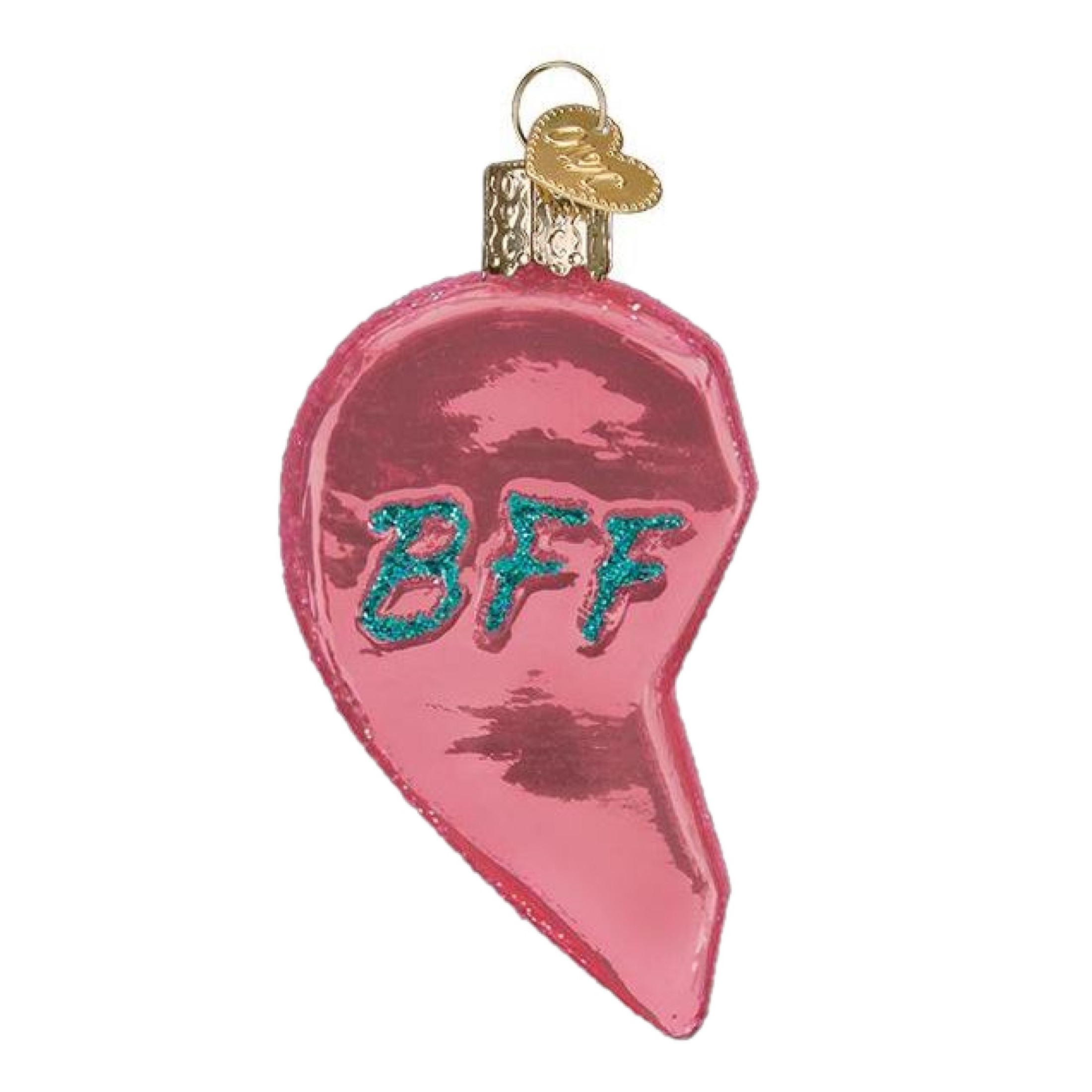 Old World Christmas Blown Glass Ornaments for Christmas Tree, BFF Hearts (Set of 2)