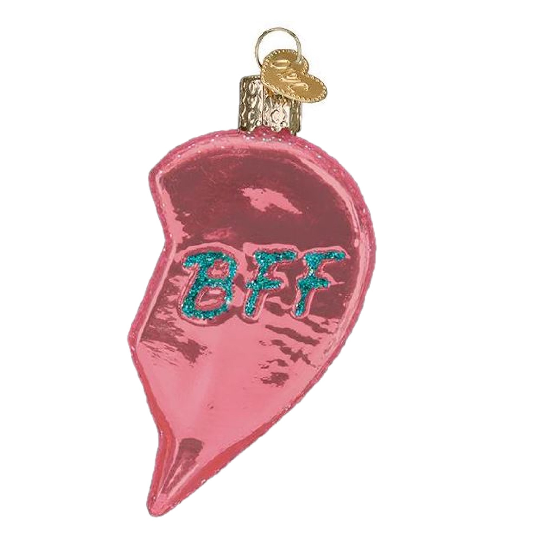 Old World Christmas Blown Glass Ornaments for Christmas Tree, BFF Hearts (Set of 2)