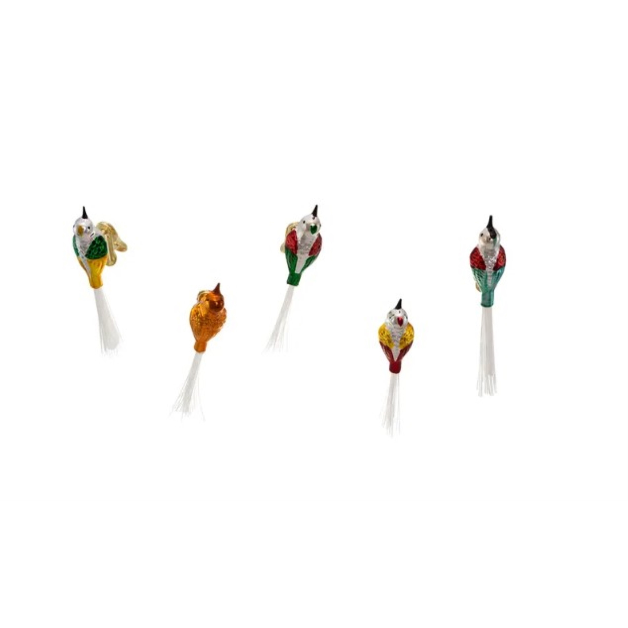 Kurt Adler Glass Clip-On Ornaments for Christmas Tree, Early Years Assorted Birds (Set of 5) Kurt Adler Glass Clip-On Ornaments for Christmas Tree, Early Years Assorted Birds (Set of 5)
