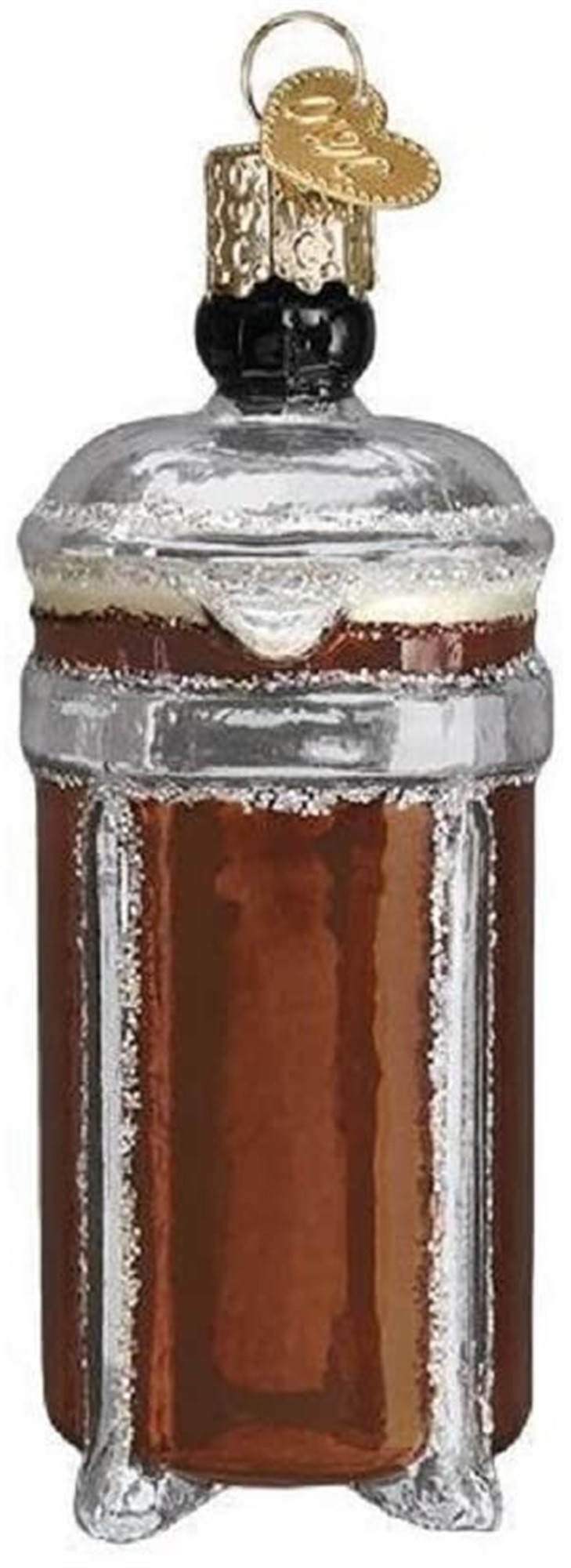 Old World Christmas Glass Blown Ornament for Christmas Tree, French Coffee Press