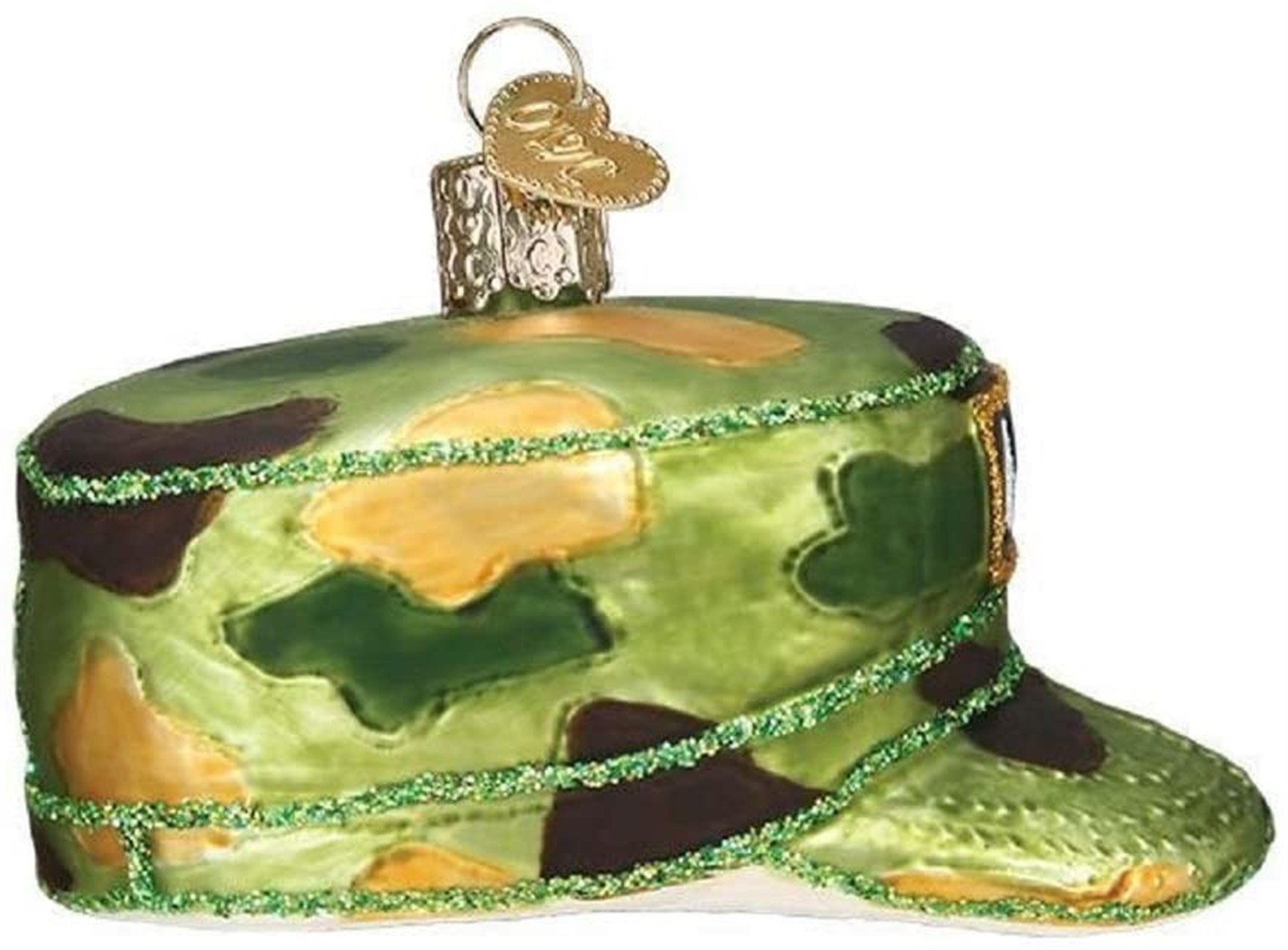 Old World Christmas Blown Glass Ornament for Christmas Tree, Army Cap
