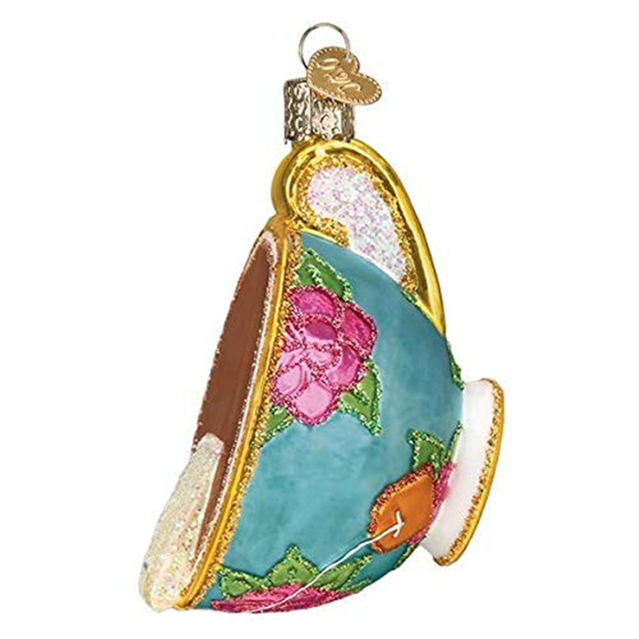 Old World Christmas Glass Blown Ornament For Christmas Tree, Cup of Tea (With OWC Gift Box)