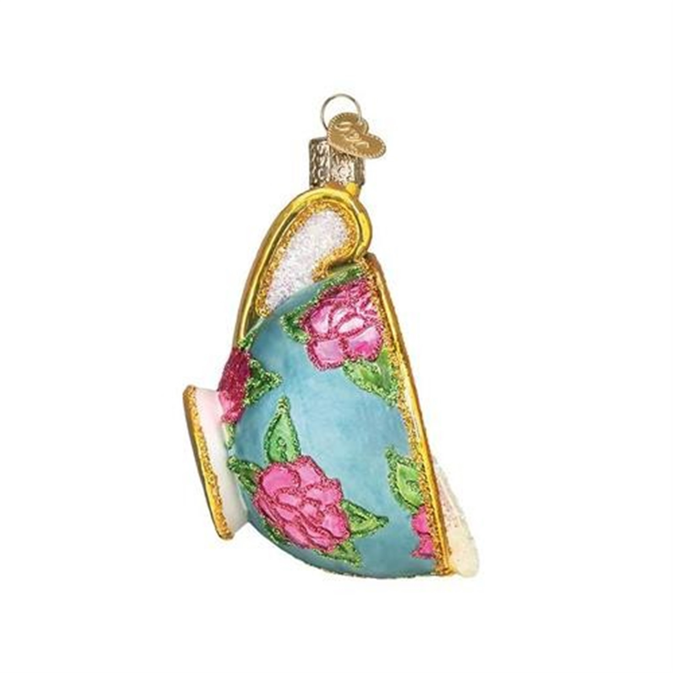 Old World Christmas Glass Blown Ornament For Christmas Tree, Cup of Tea (With OWC Gift Box)